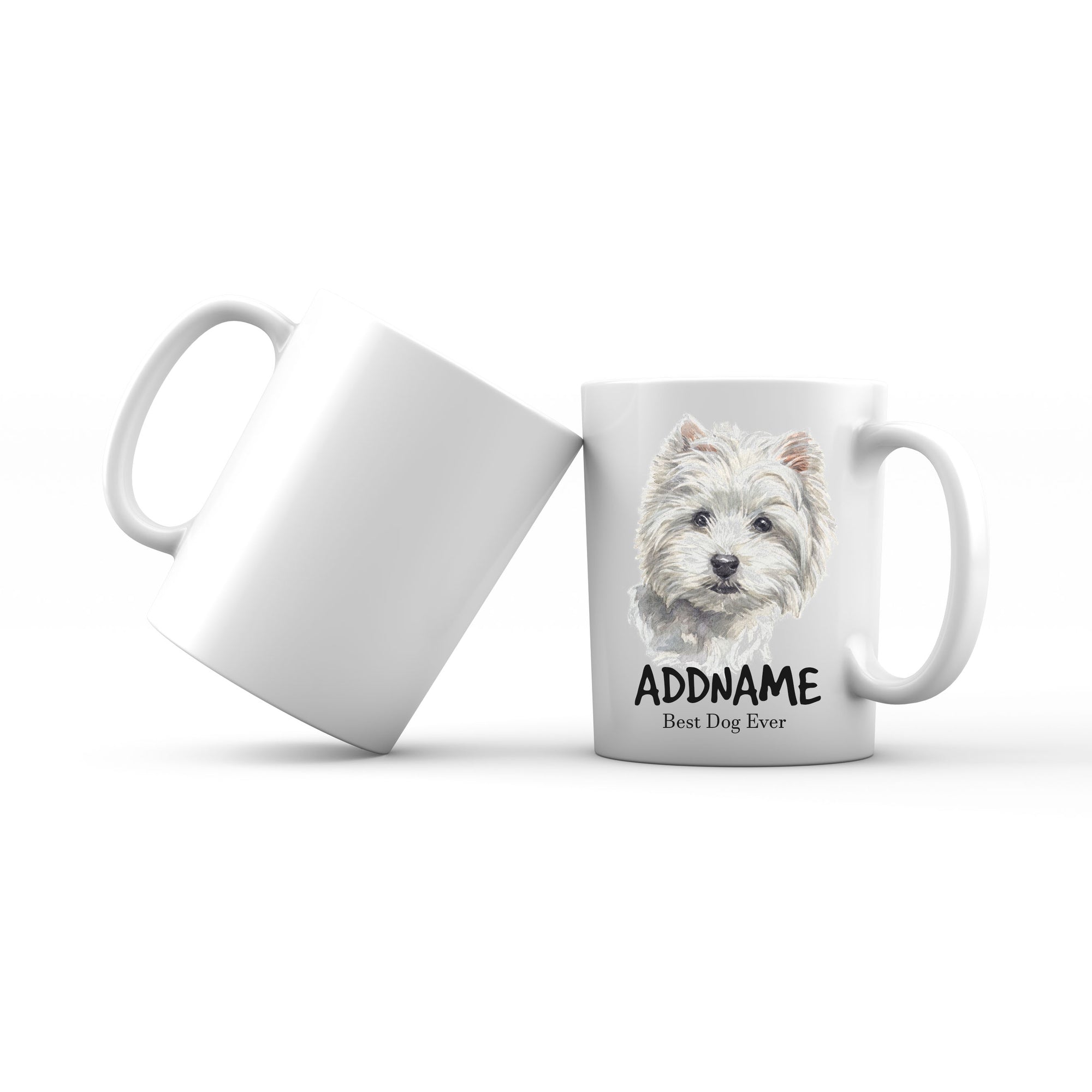 Watercolor Dog West Highland White Terrier Small Best Dog Ever Addname Mug