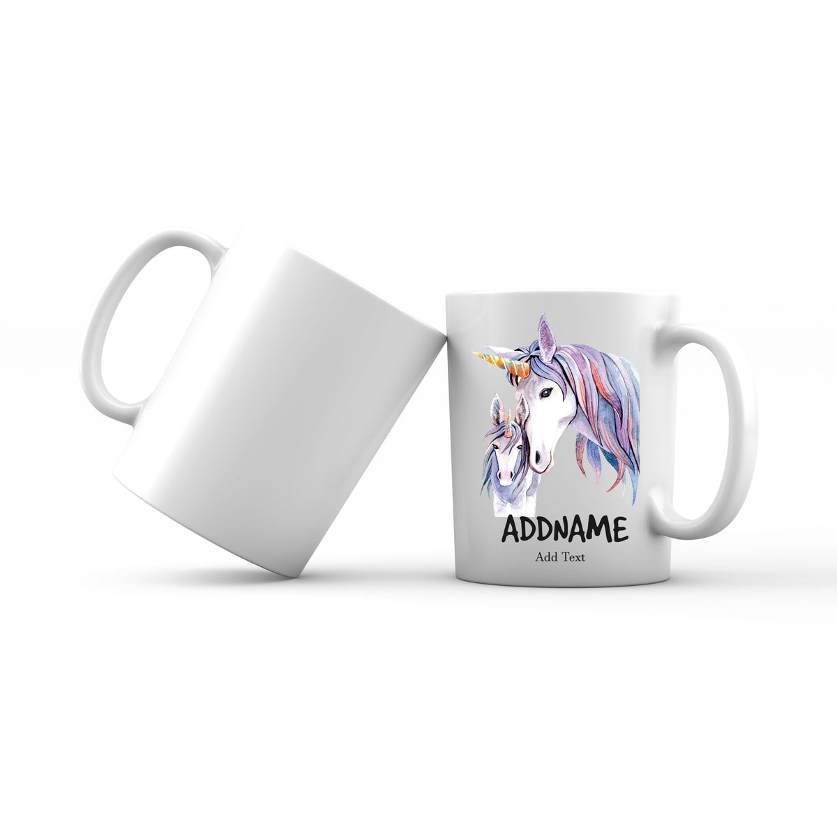 Watercolor Unicorn Mom &amp; Child Addname Mug