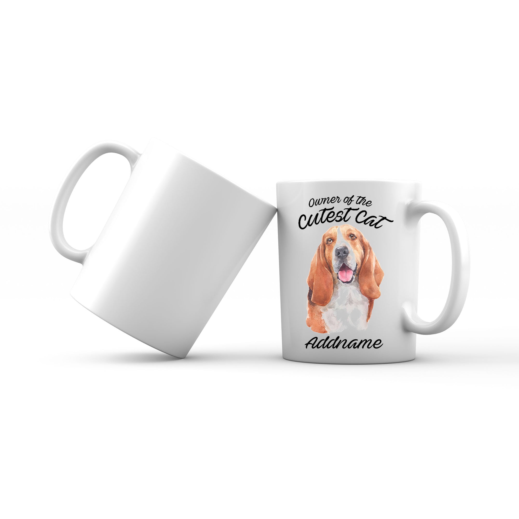Watercolor Dog Owner Of The Cutest Dog Basset Hound Addname Mug