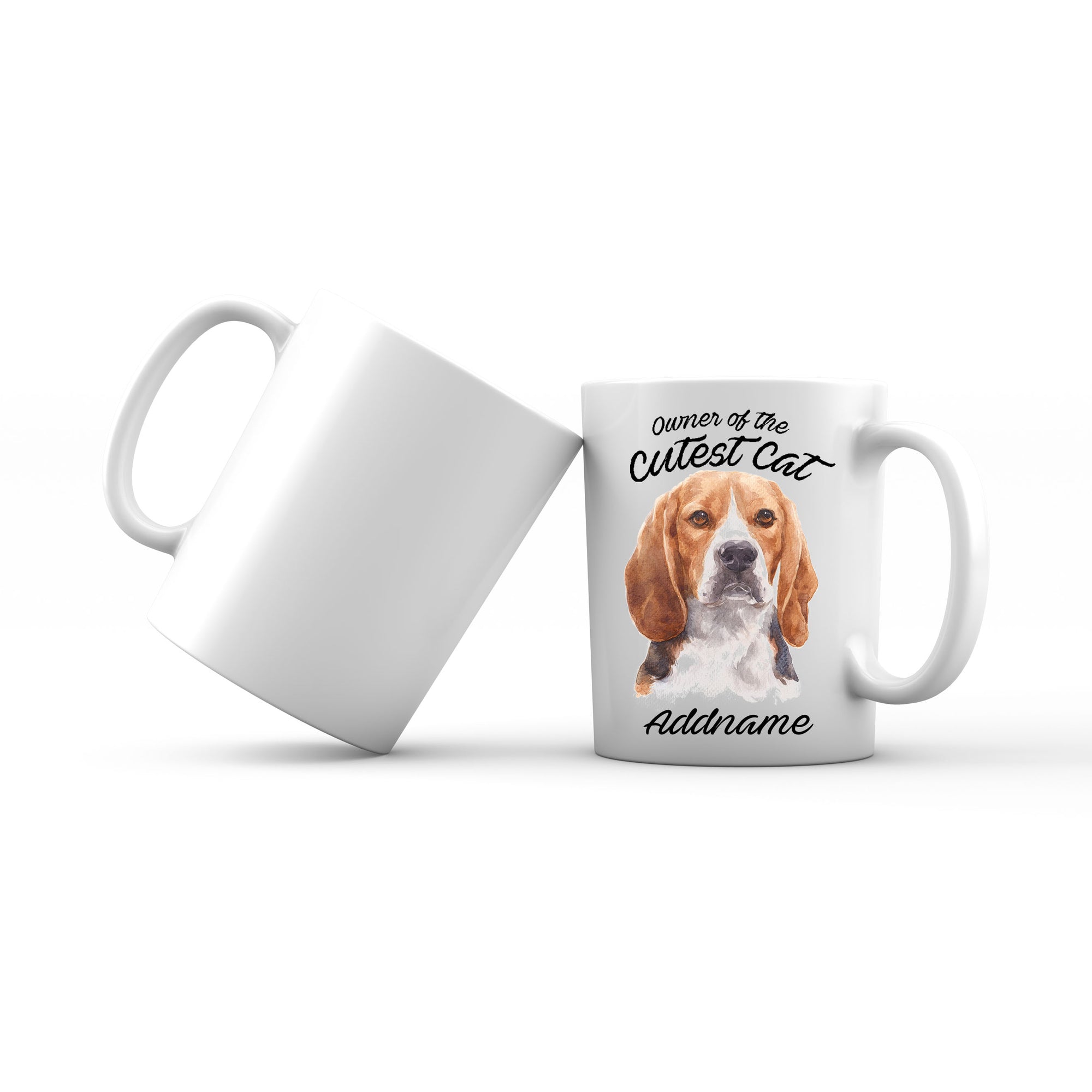 Watercolor Dog Owner Of The Dog Beagle Frown Addname Mug