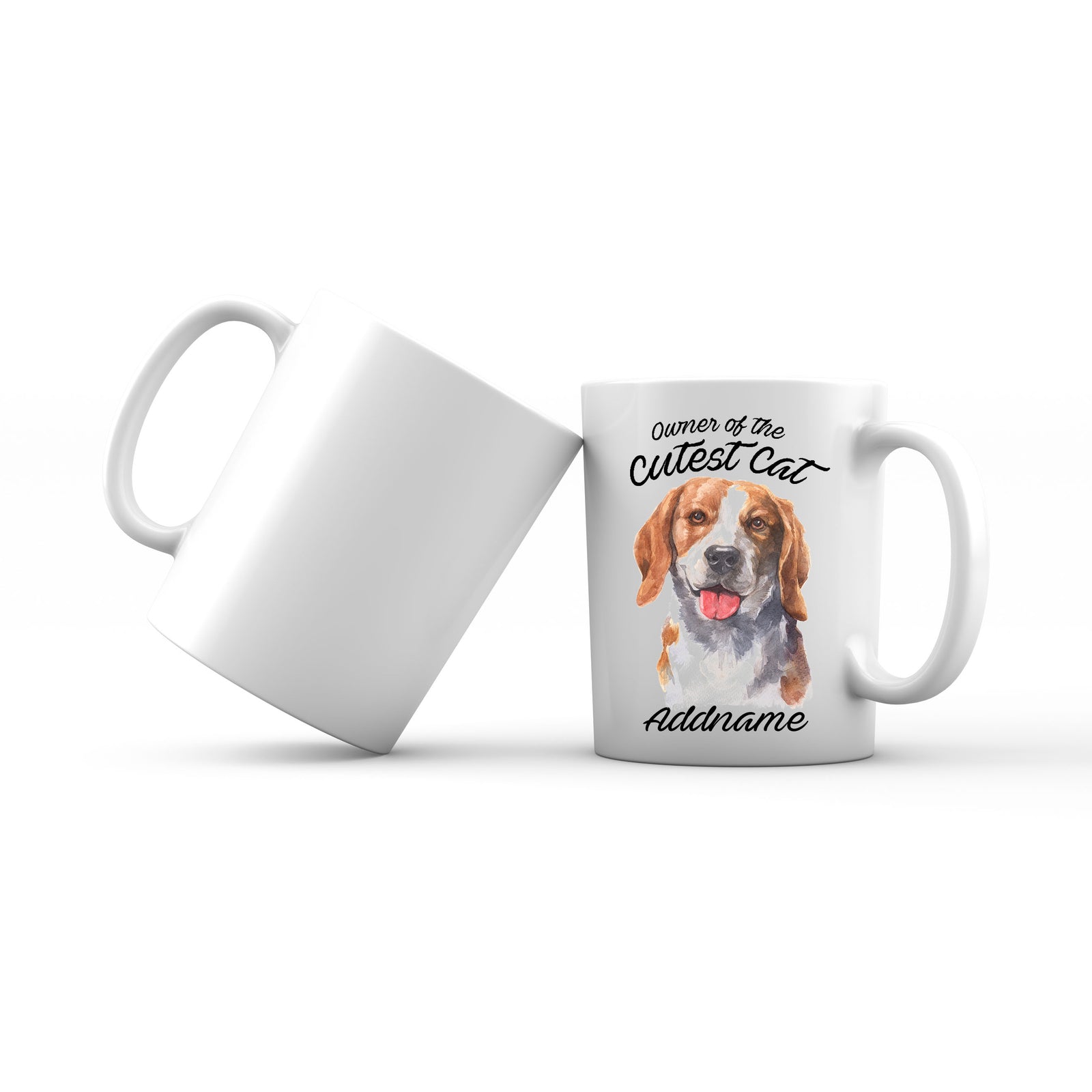Watercolor Dog Owner Of The Cutest Dog Beagle Smile Addname Mug