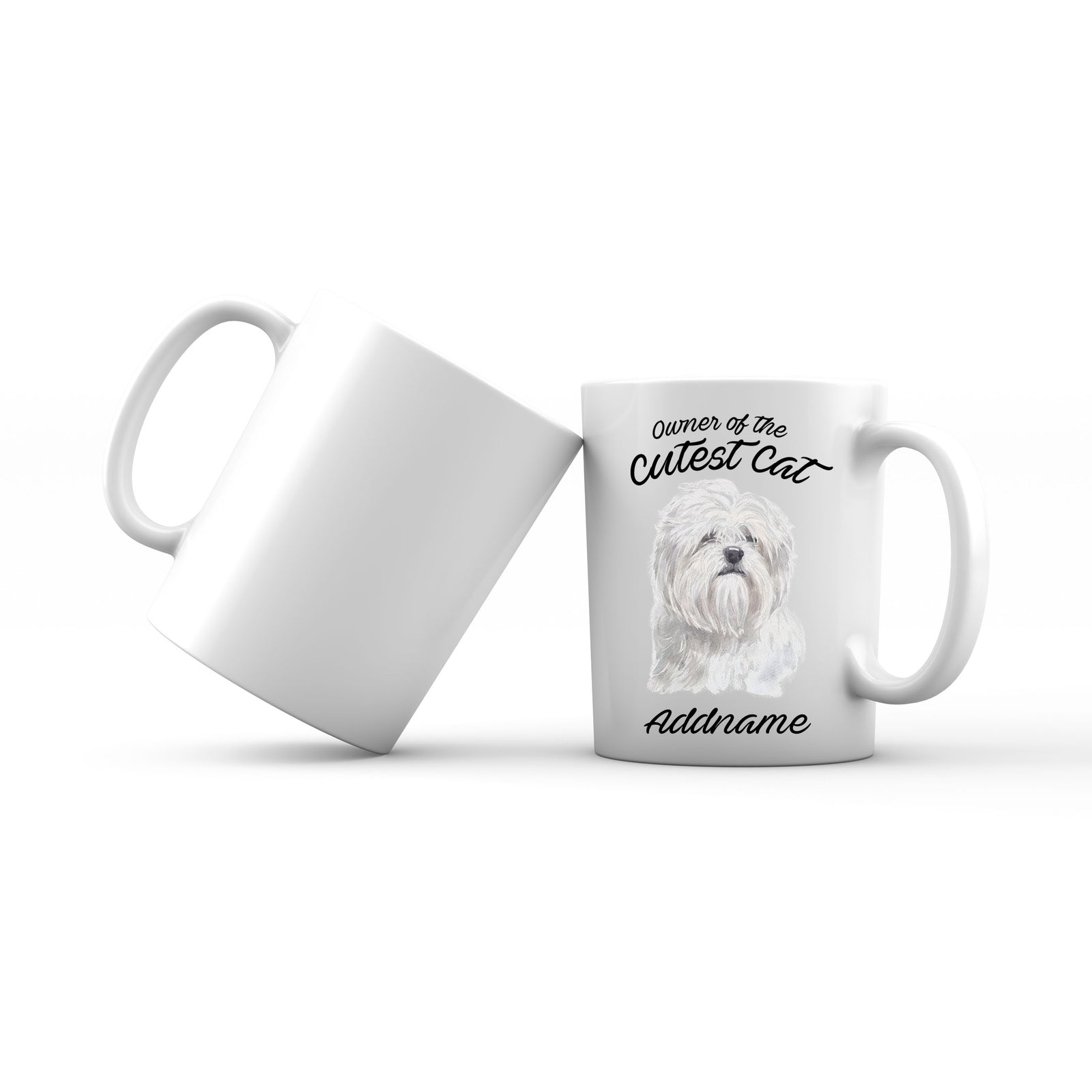 Watercolor Dog Owner Of The Cutest Dog Lhasa Apso Addname Mug