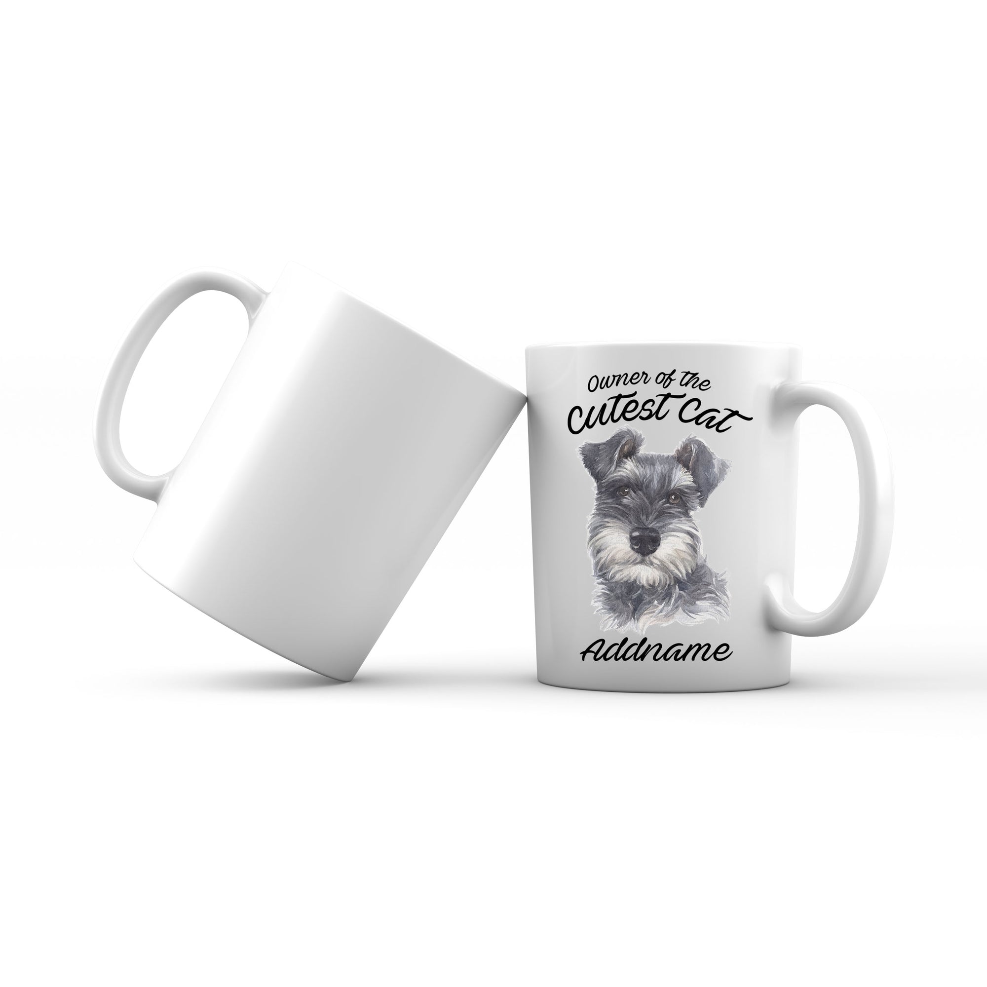 Watercolor Dog Owner Of The Cutest Dog Schnauzer Black Addname Mug