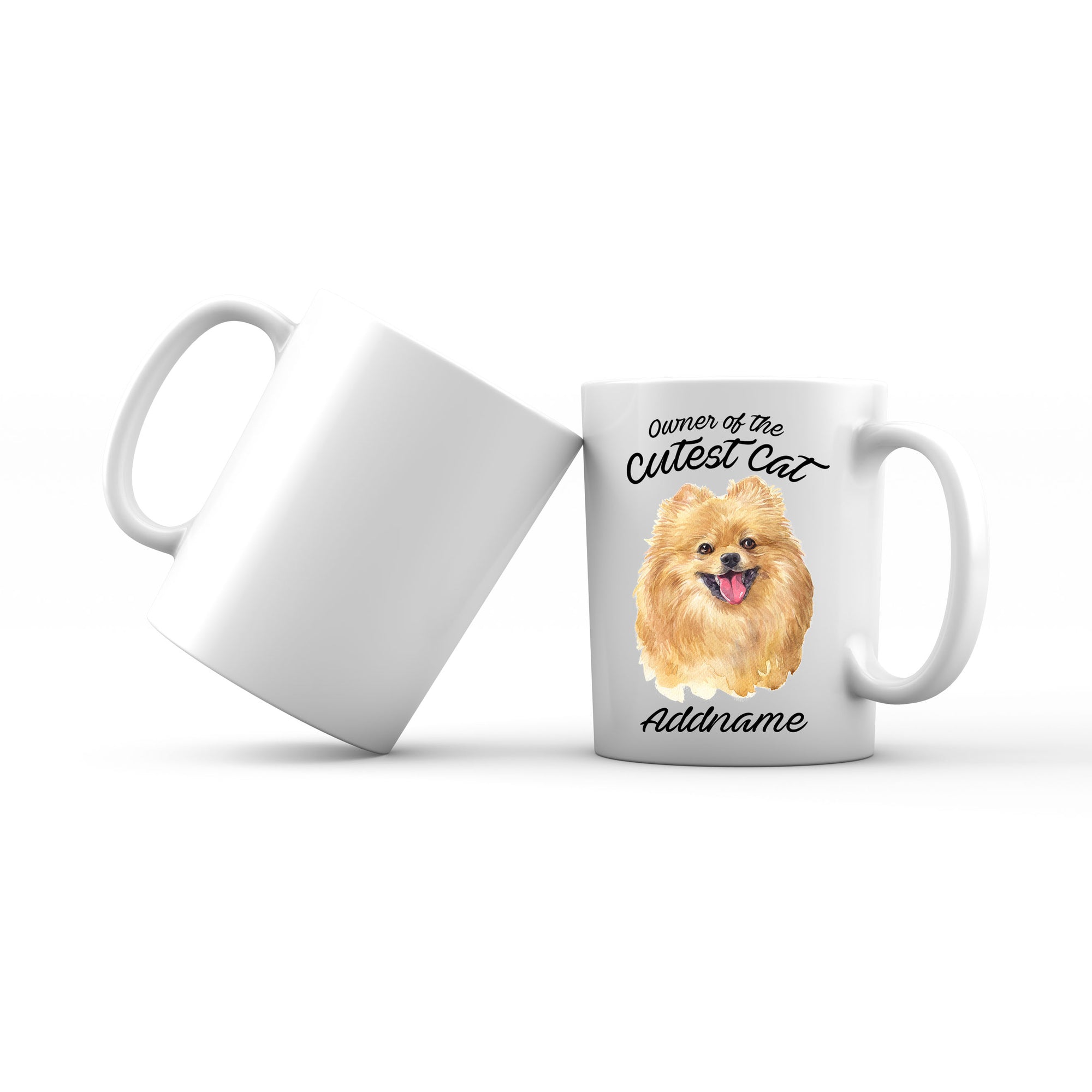 Watercolor Dog Owner Of The Cutest Dog Pomeranian Addname Mug