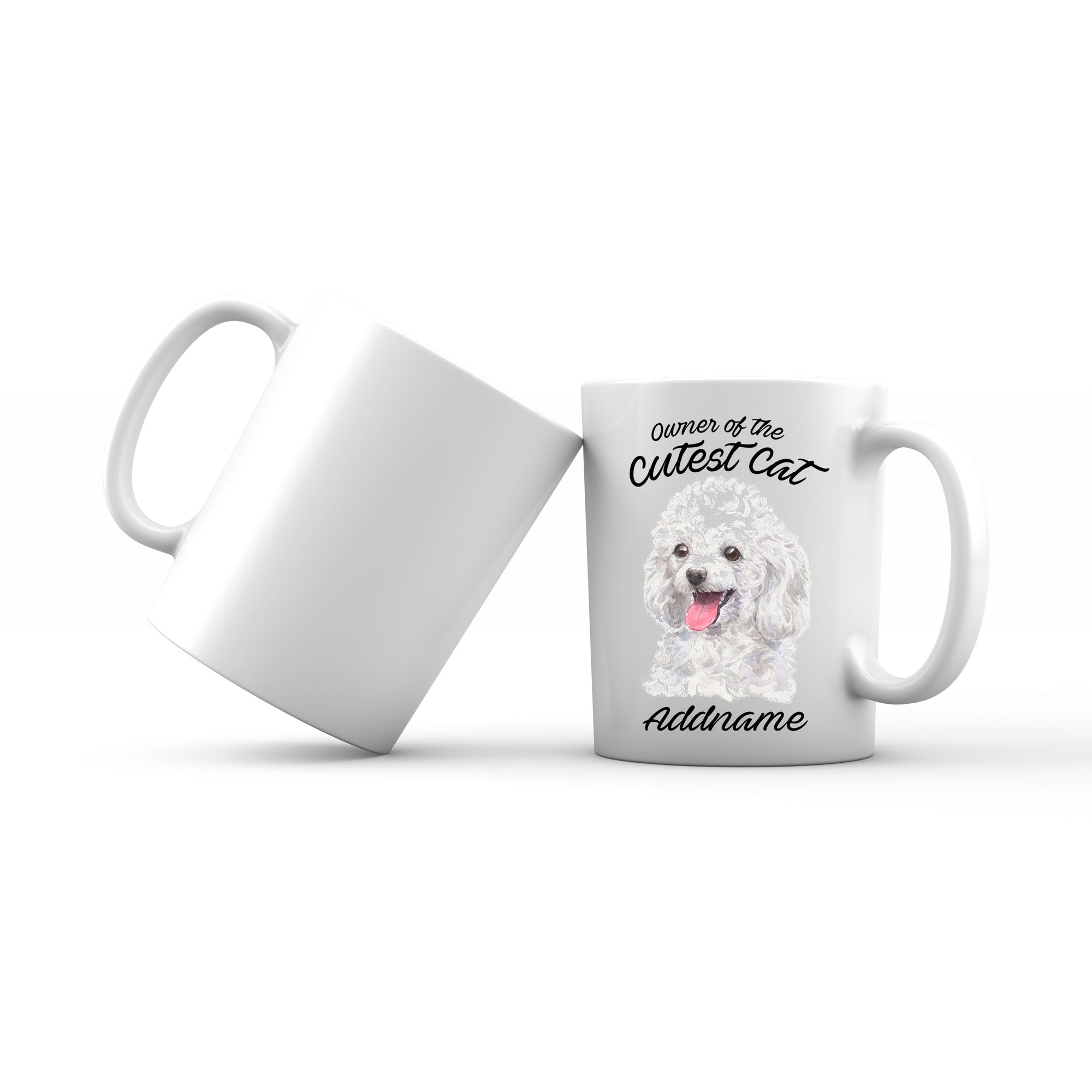 Watercolor Dog Owner Of The Cutest Dog Poodle White Addname Mug