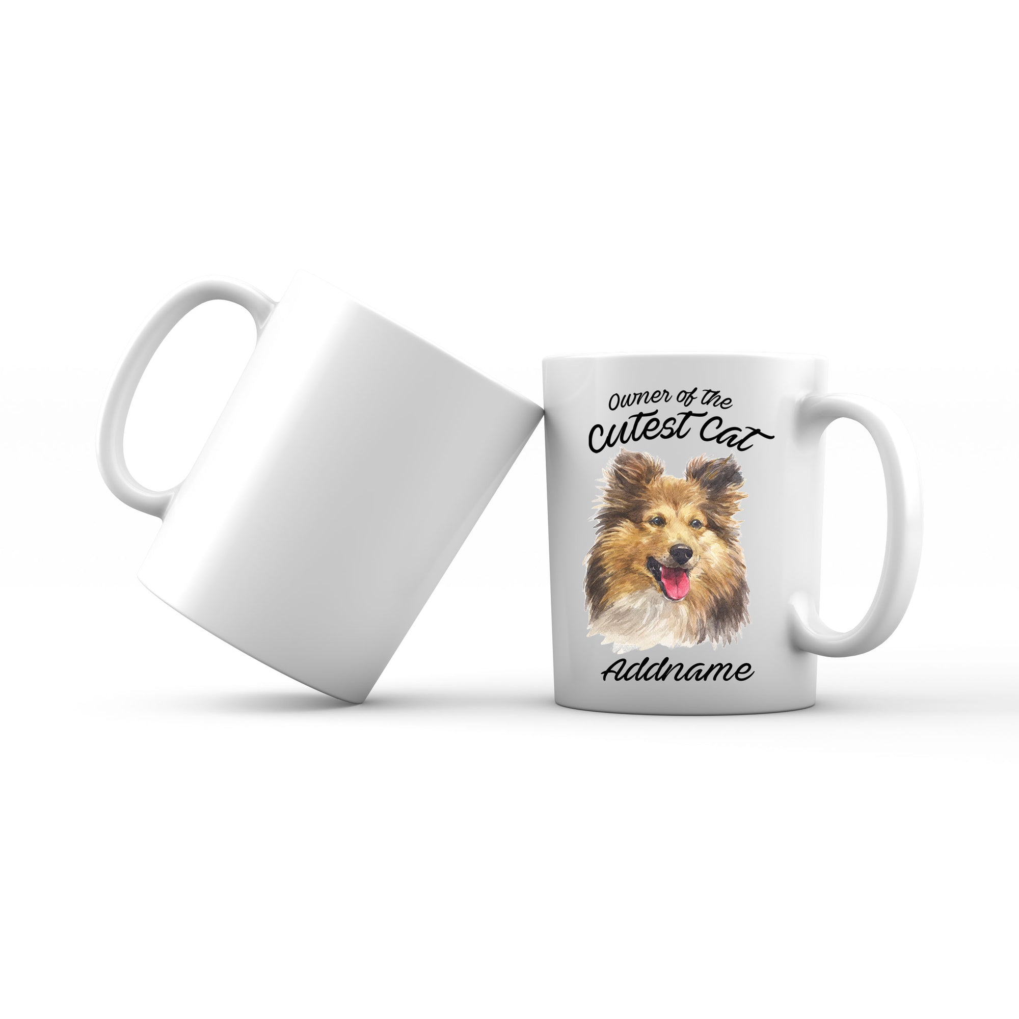 Watercolor Dog Owner Of The Cutest Dog Shetland Sheepdog Addname Mug