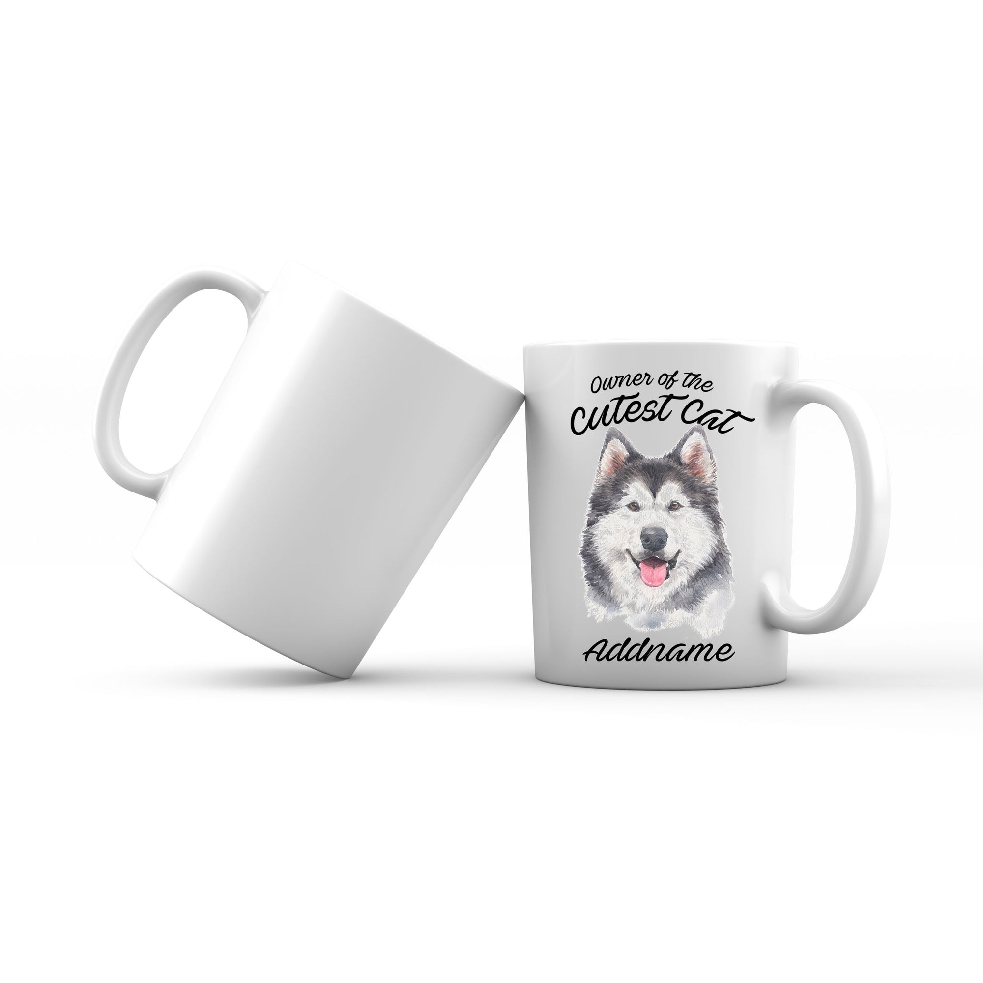 Watercolor Dog Owner Of The Cutest Dog Siberian Husky Smile Addname Mug