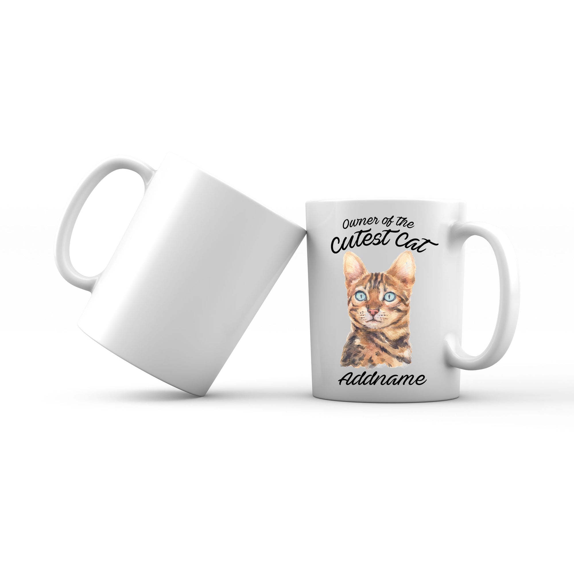 Watercolor Owner Of The Cutest Cat Bengal Addname Mug