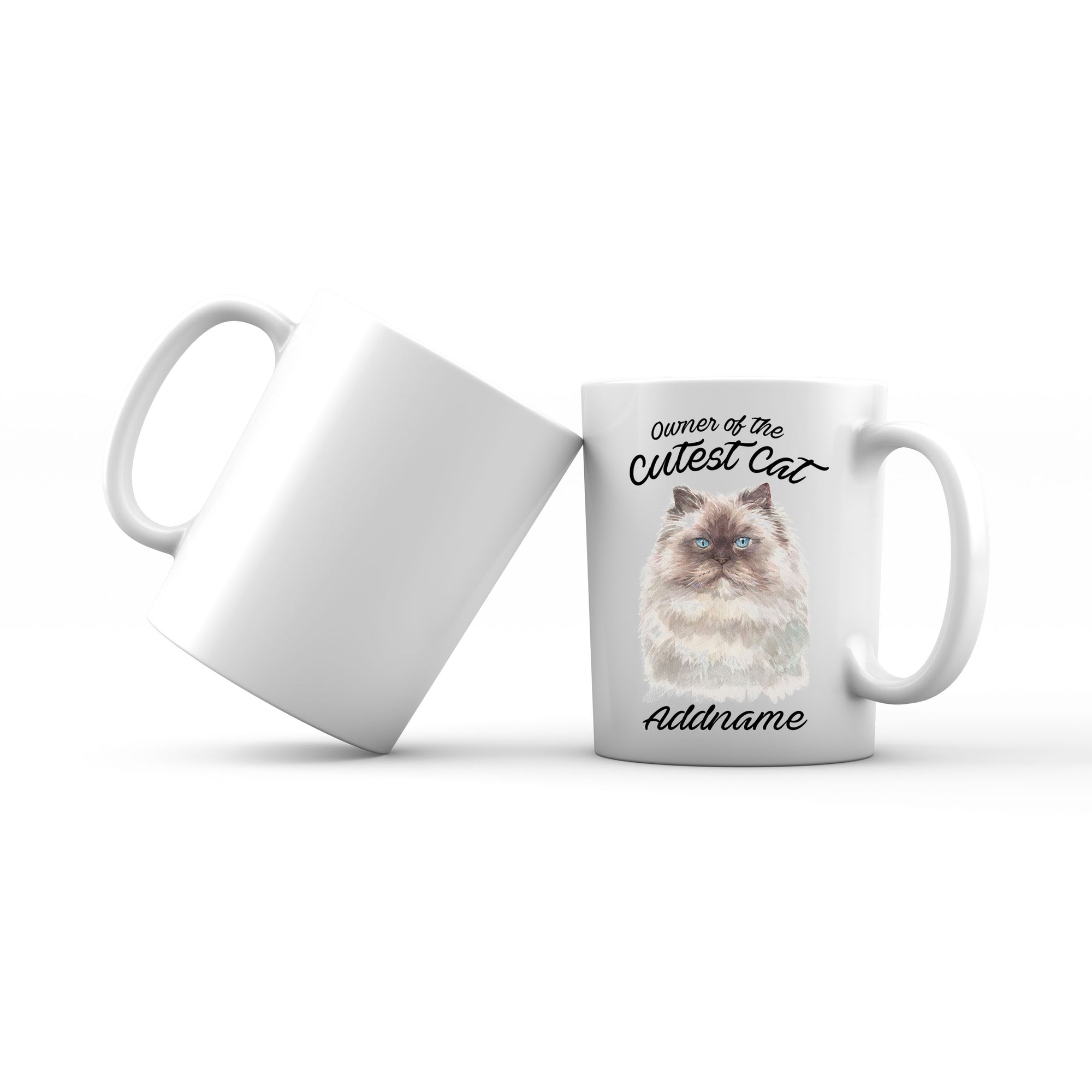 Watercolor Owner Of The Cutest Cat Himalayan White Addname Mug