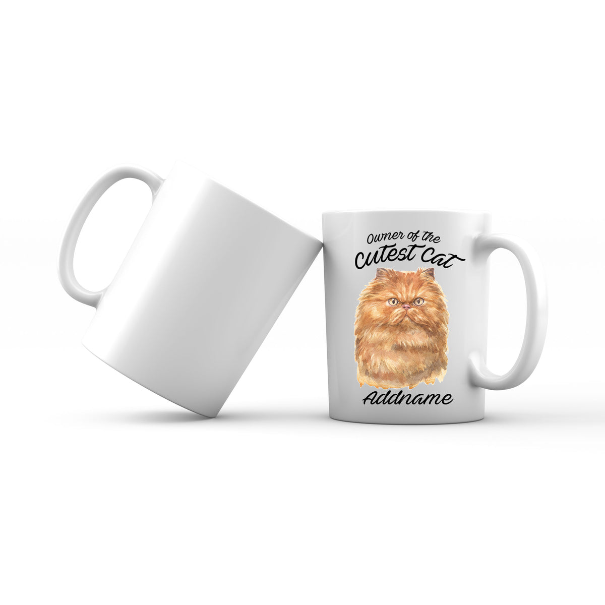 Watercolor Owner Of The Cutest Cat Persian Brown Addname Mug