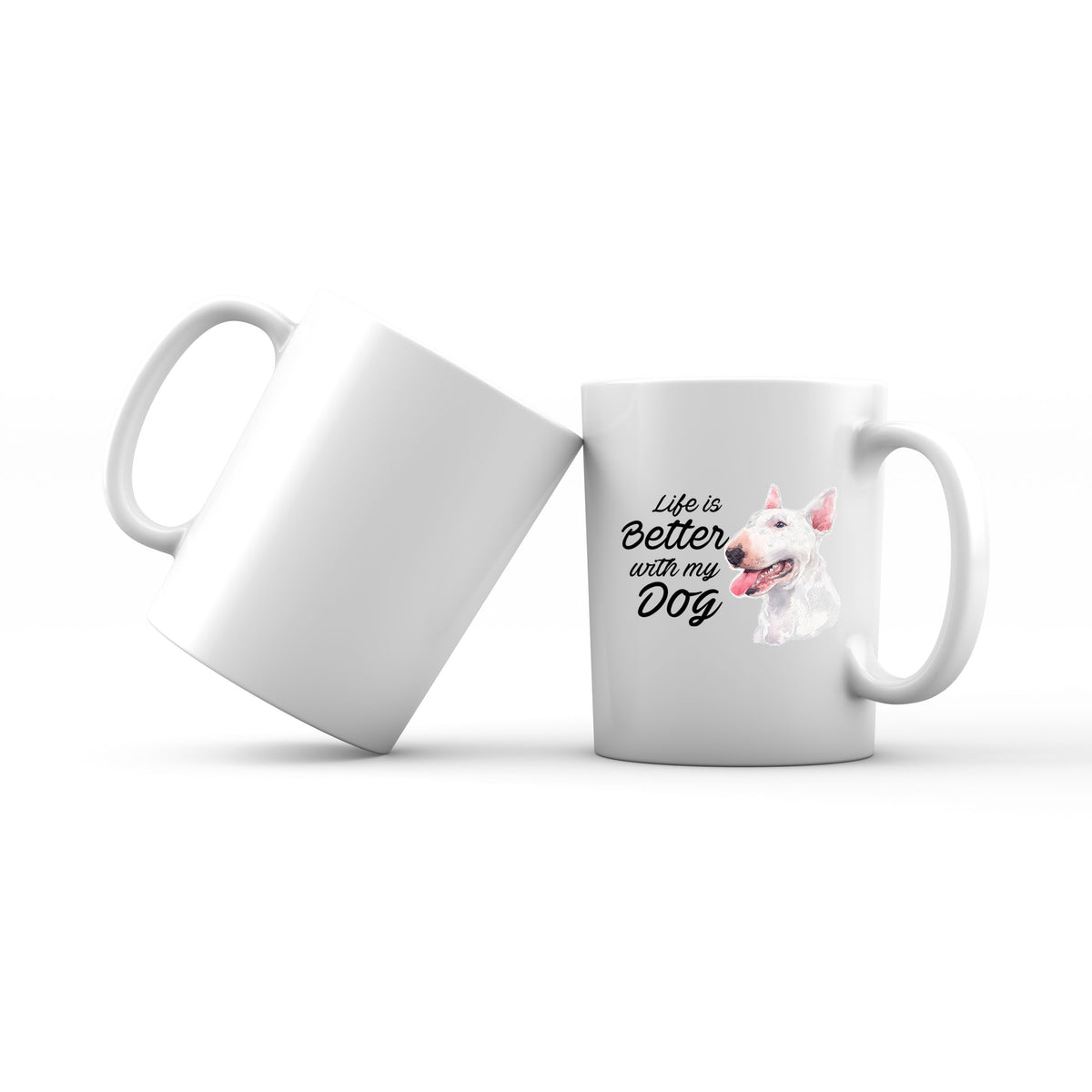 Watercolor Life is Better With My Dog Bull Terrier Addname Mug