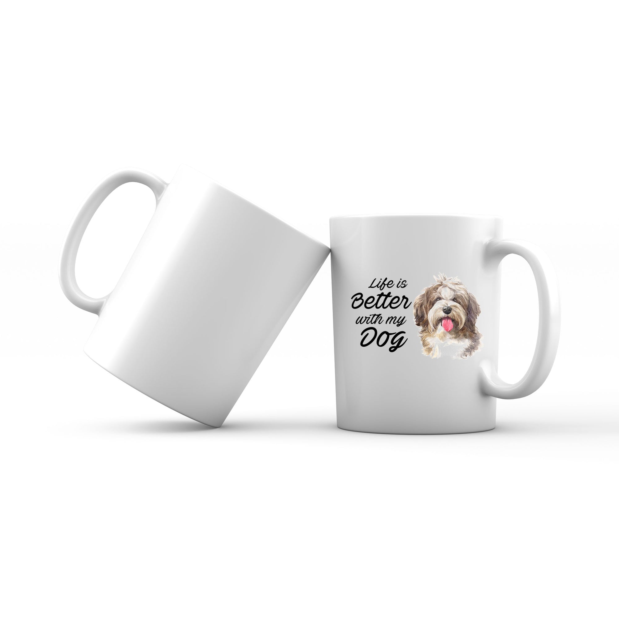 Watercolor Life is Better With My Dog Shaggy Havanese Addname Mug