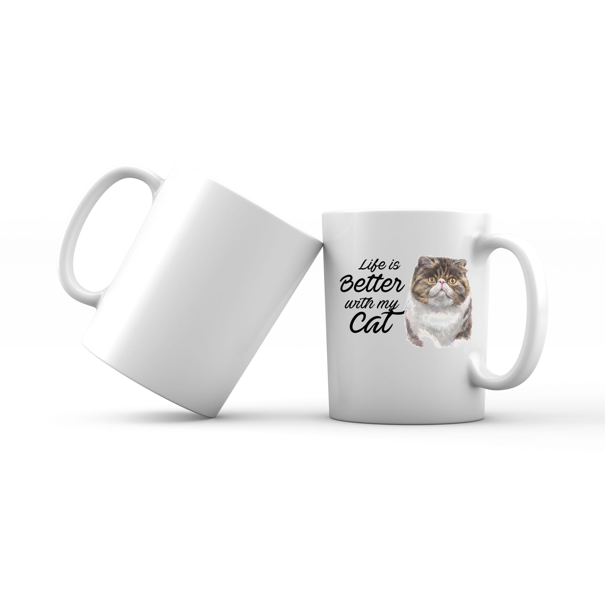 Watercolor Life is Better With My Cat Exotic Shorthair Addname Mug