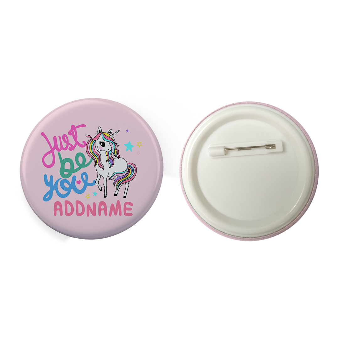 Children's Day Series Be You Cute Unicorn Addname Button Badge with Back Pin (58mm)