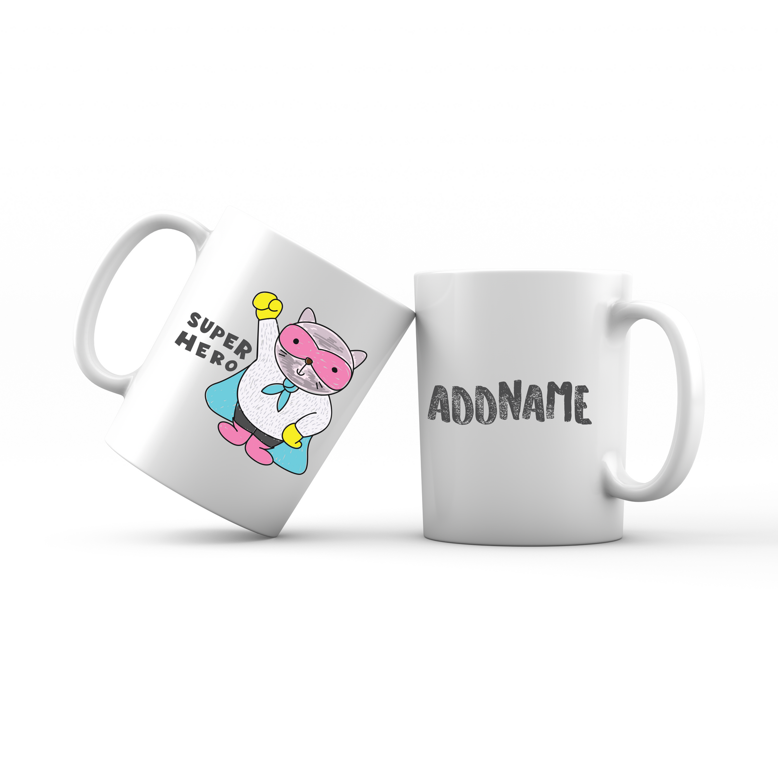 Cool Cute Animals Cats Super Hero Addname Mug