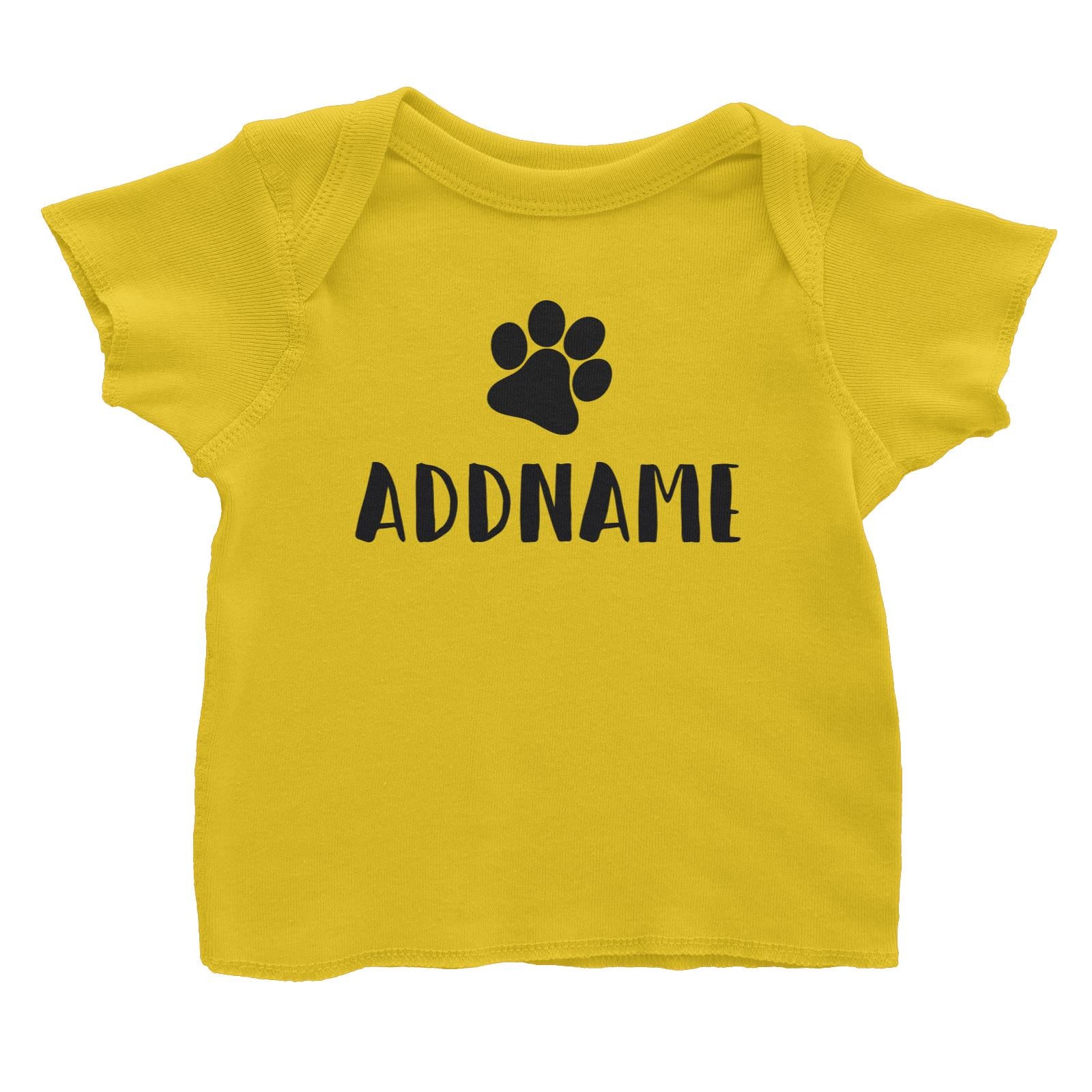 Matching Dog and Owner Doggy Paw Addname Baby T-Shirt