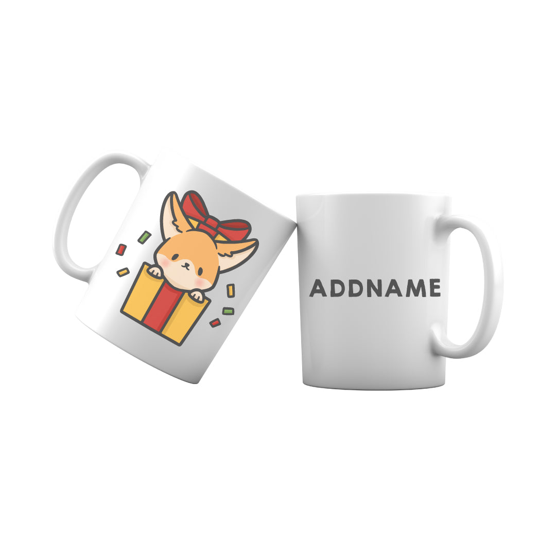 Xmas Cute Dog In Gift Box Addname Mug