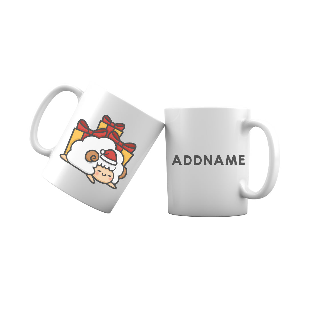 Xmas Cute Sleeping Sheep Addname Mug