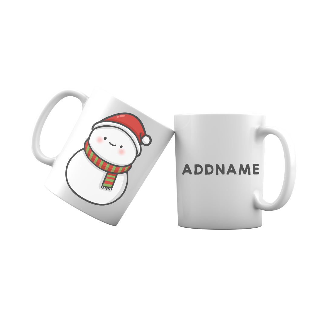 Xmas Cute Snowman Facing Foward Addname Mug
