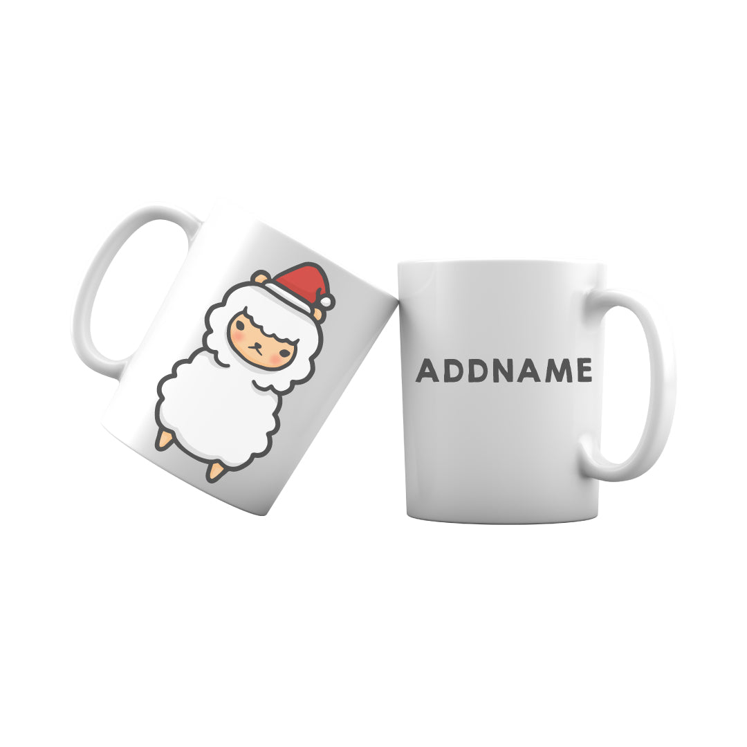 Xmas Cute Alpaca Addname Mug