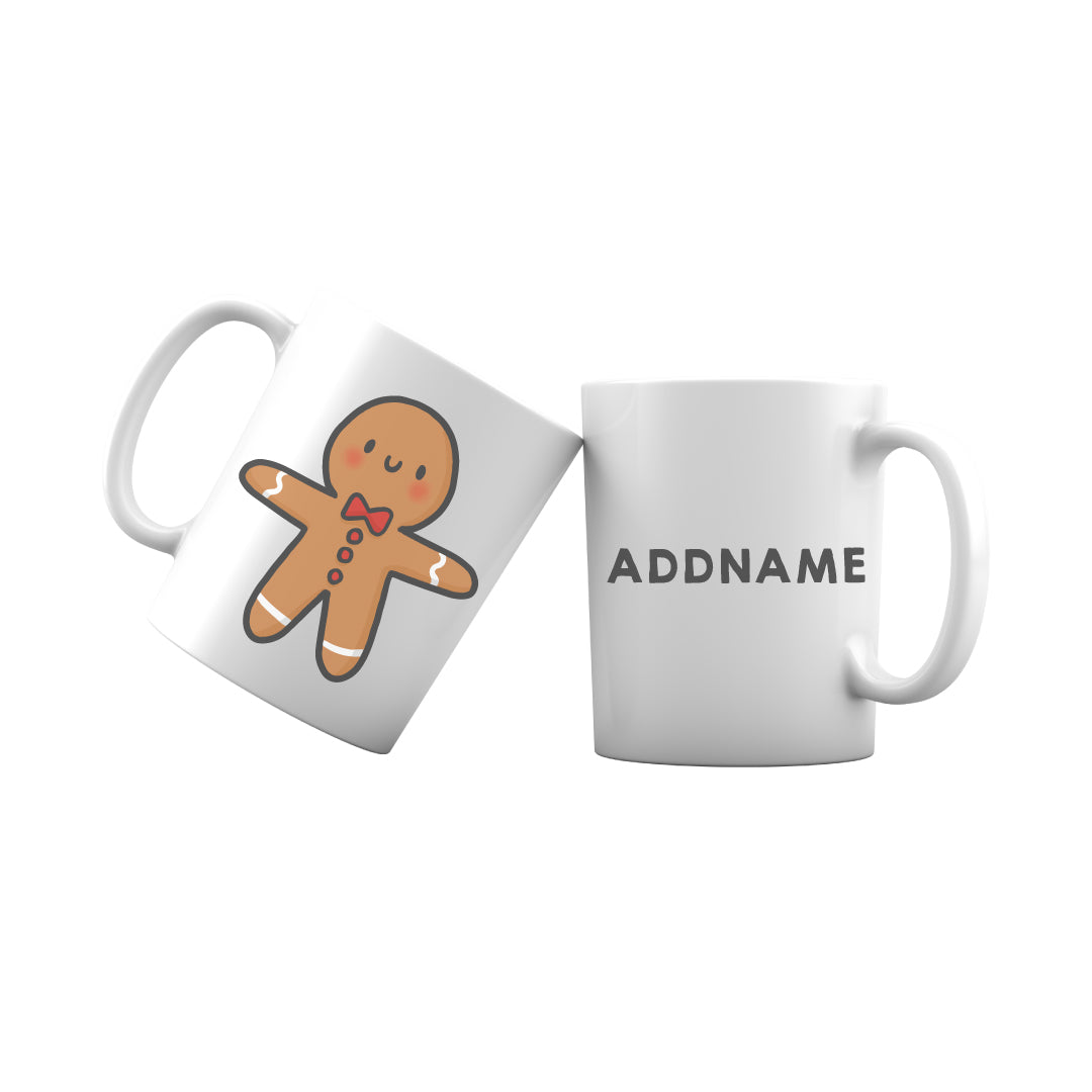 Xmas Cute Gingerbread Man Addname Mug