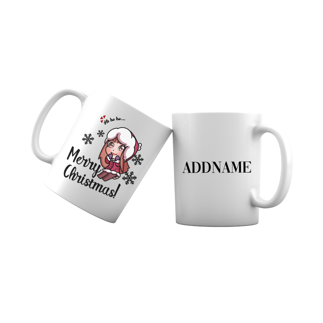 Xmas Christmas Chibi Family Little Girl Wishes Merry Christmas Mug