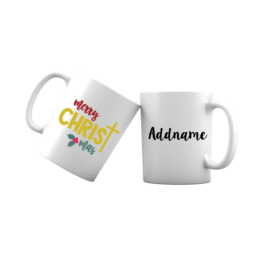 Xmas Merry Christmas with Cross Mug