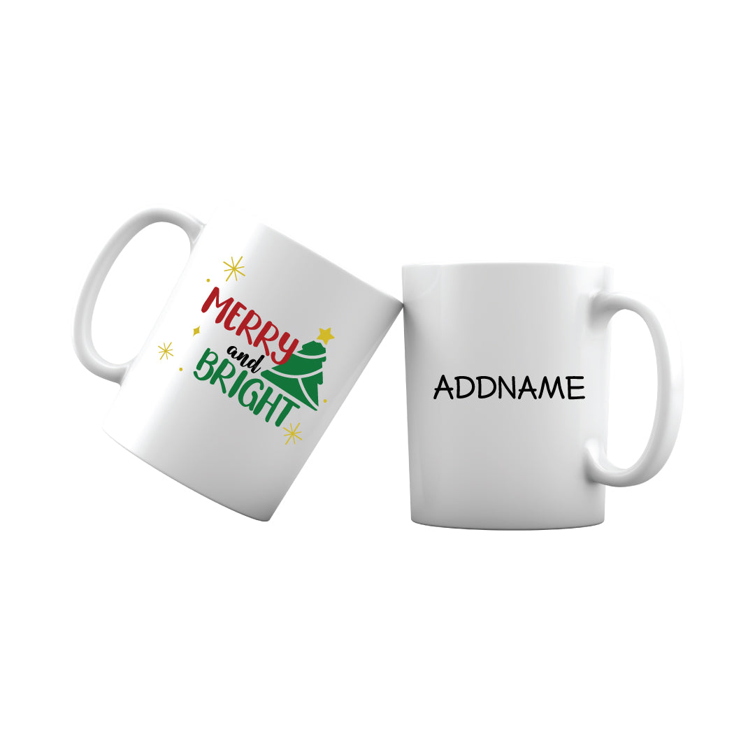 Xmas Merry and Bright with Christmas Tree Mug
