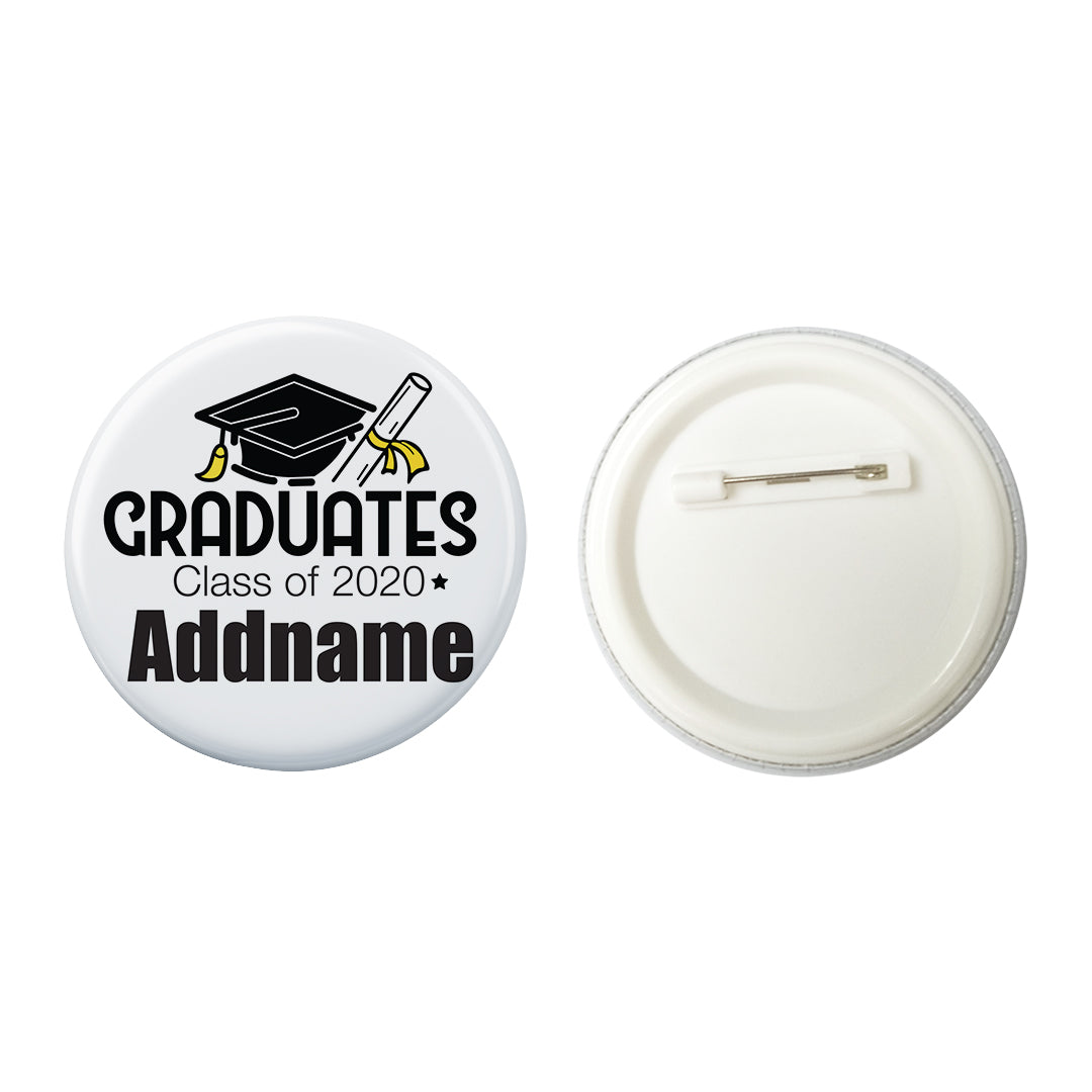 Graduation Series Cap with Scroll Graduates Button Badge with Back Pin (58mm)