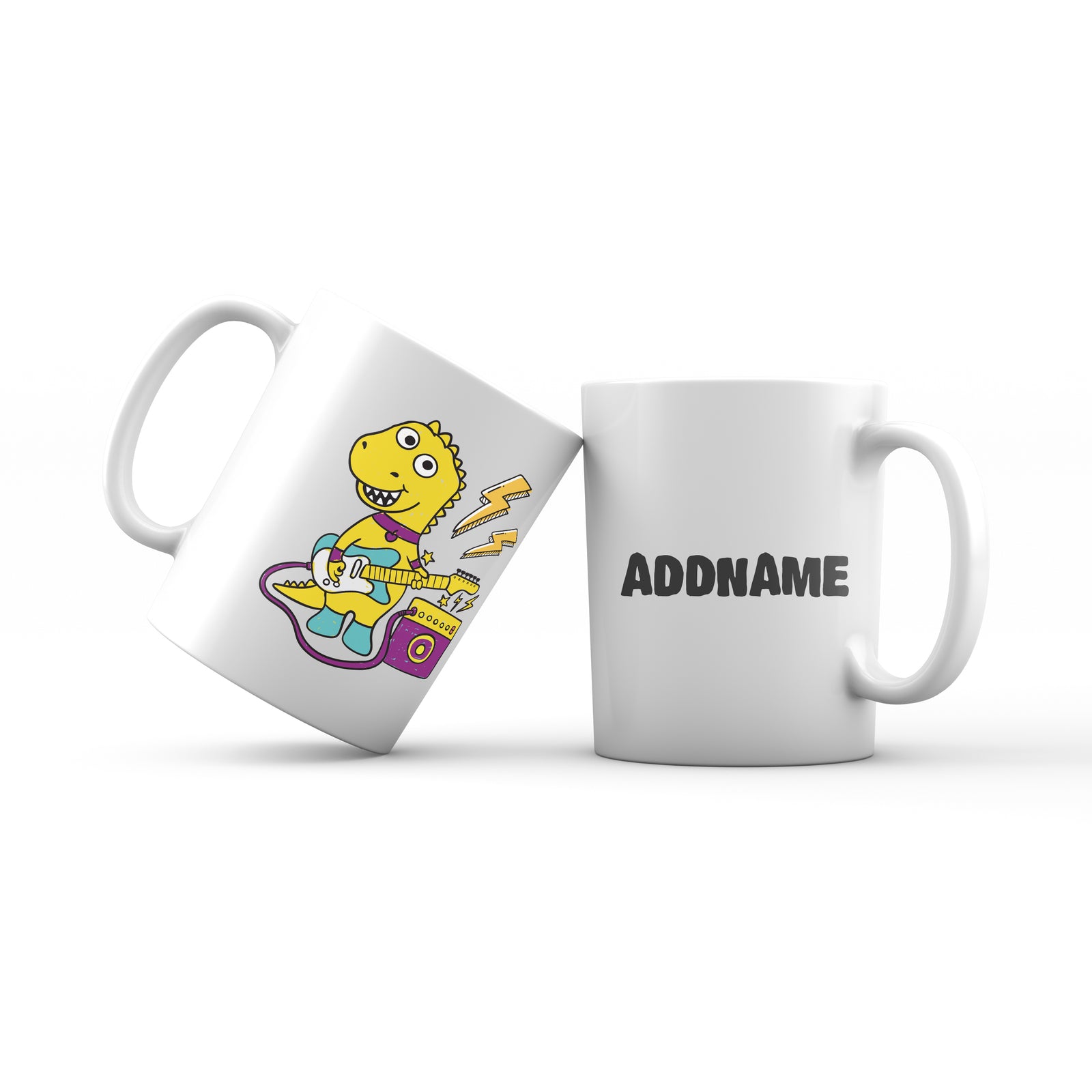 Super Cute Dinosaur Cute Guitarist Mug
