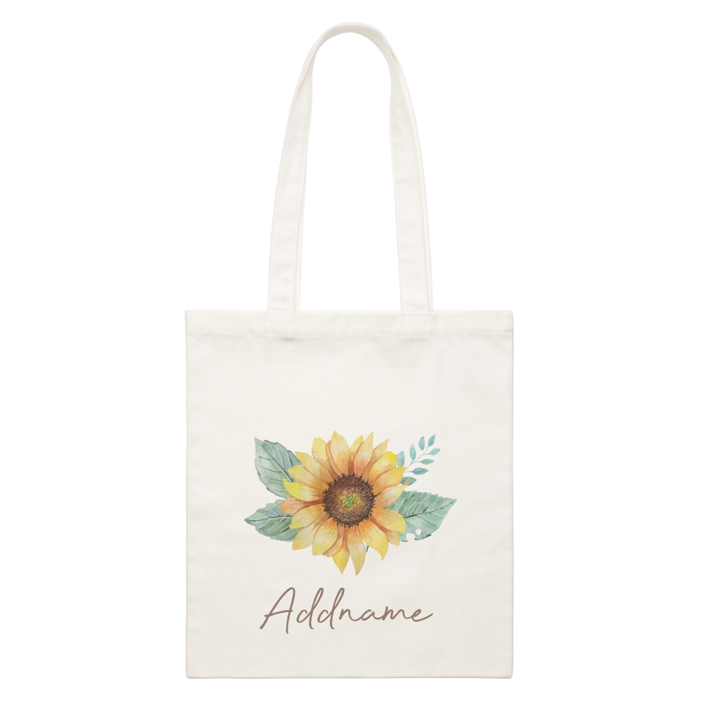 Pastel Flower Sunflower White Canvas Bag
