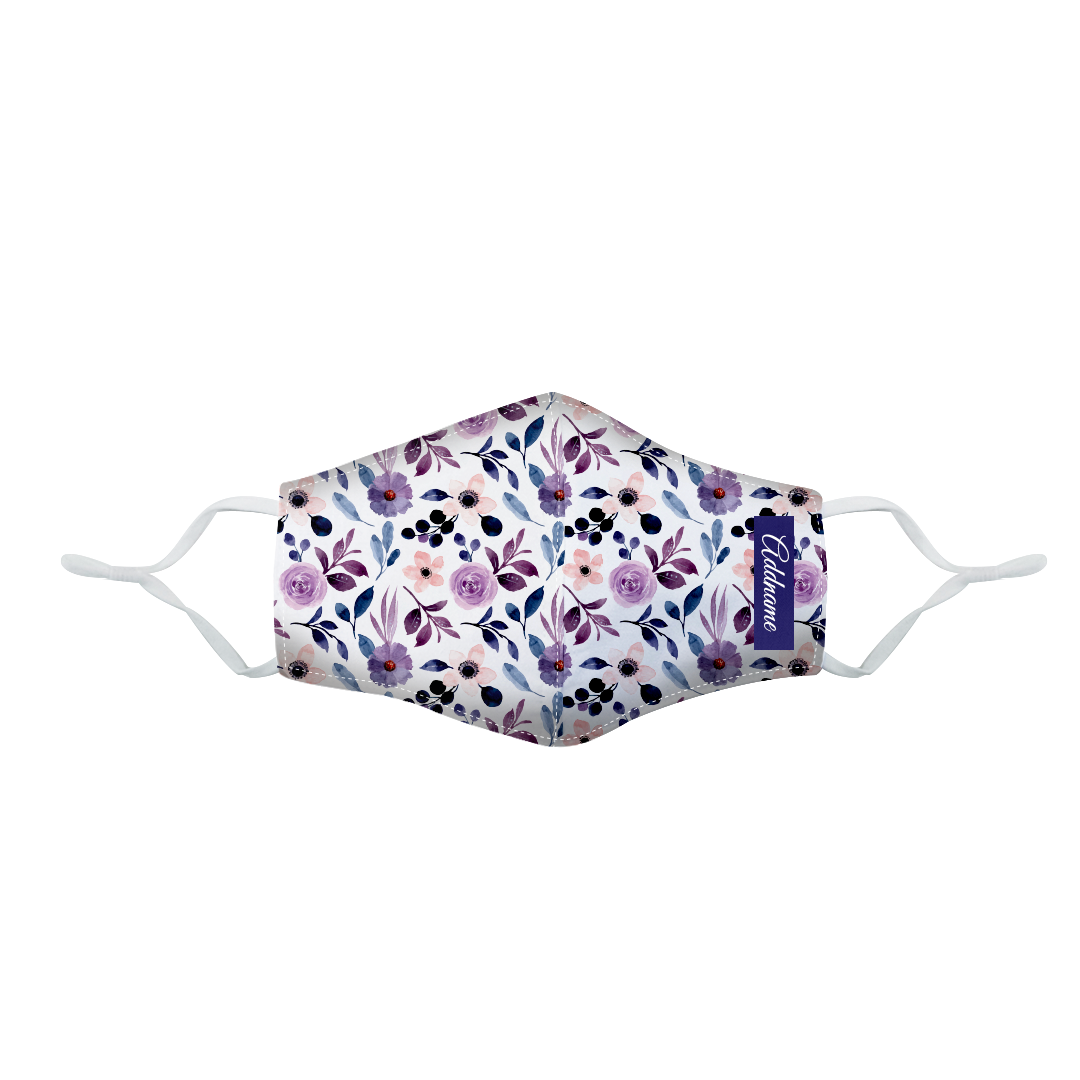 Laura Series - Violet Fitted Fabric Face Mask