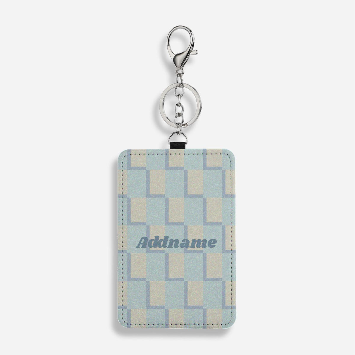 Checkered Series Cardholder Keychain - Blue