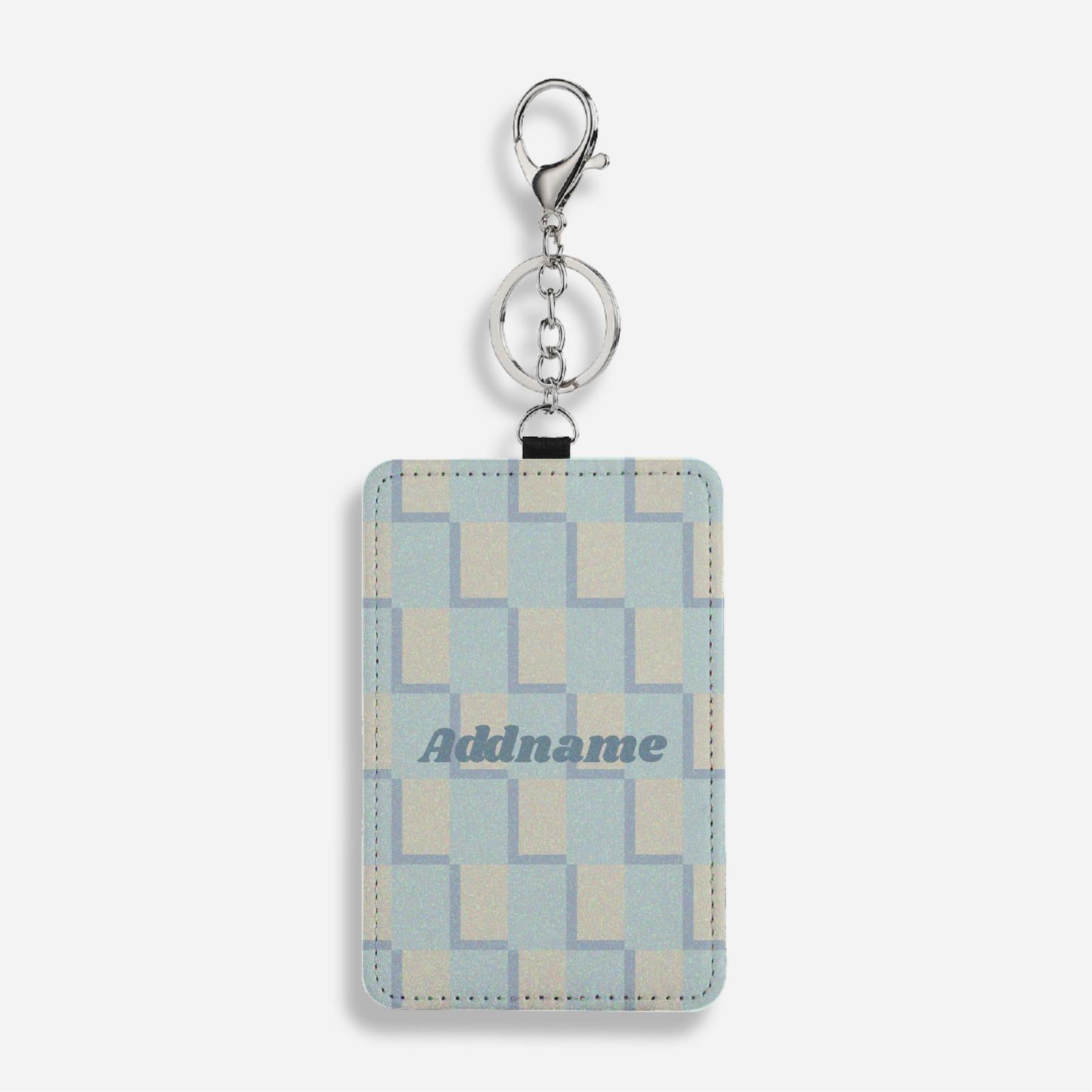 Checkered Series Cardholder Keychain - Blue