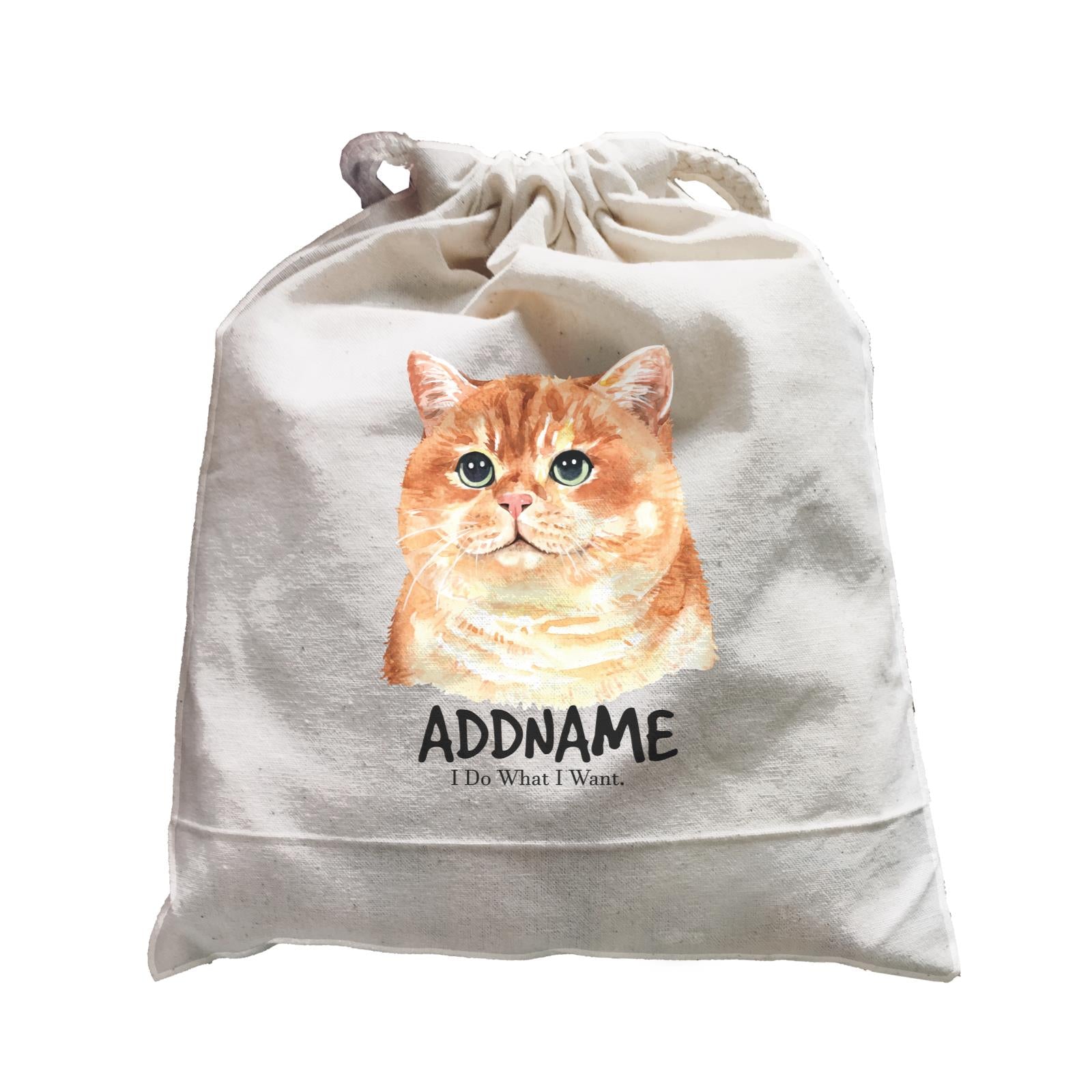 Watercolor Cat Fat Cat I Do What I Want Addname Satchel