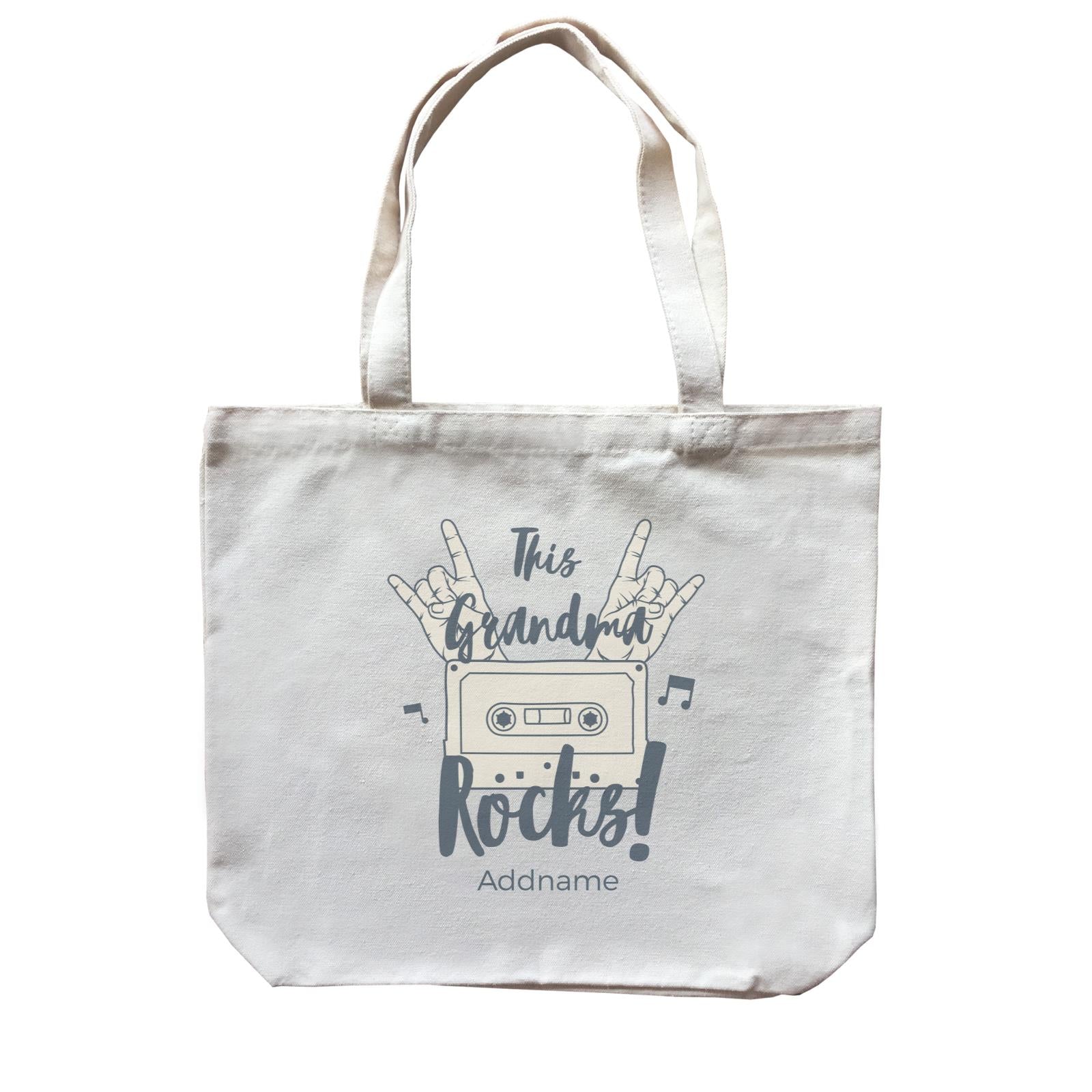 Awesome Mom 1 This Grandma Rocks! Cassette Addname Canvas Bag