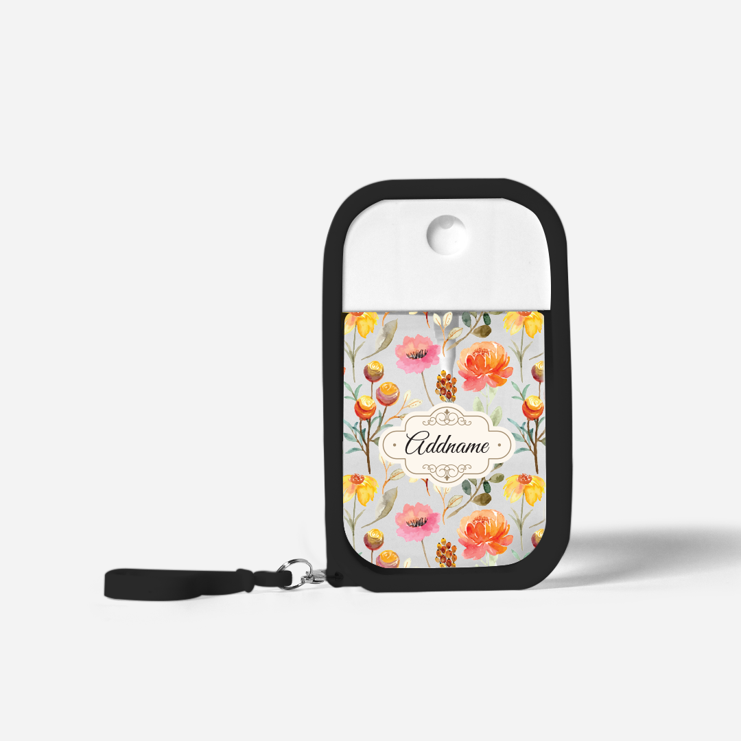 Laura Series Refillable Hand Sanitizer with Personalisation - Carnelian Black