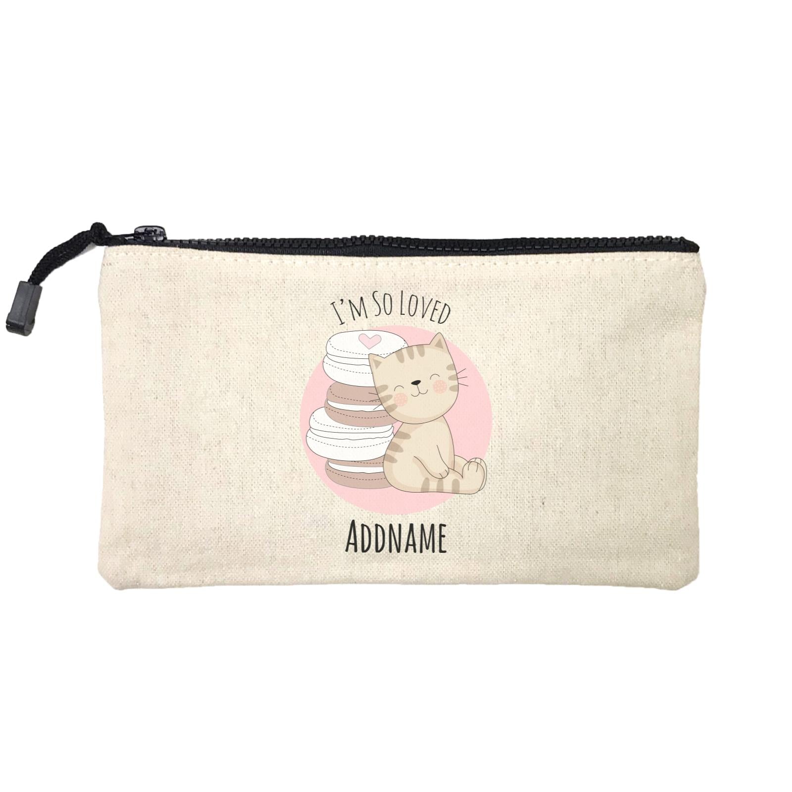 Sweet Animals Sketches Cat Macaroons I'm So Loved Addname Mini Accessories Stationery Pouch
