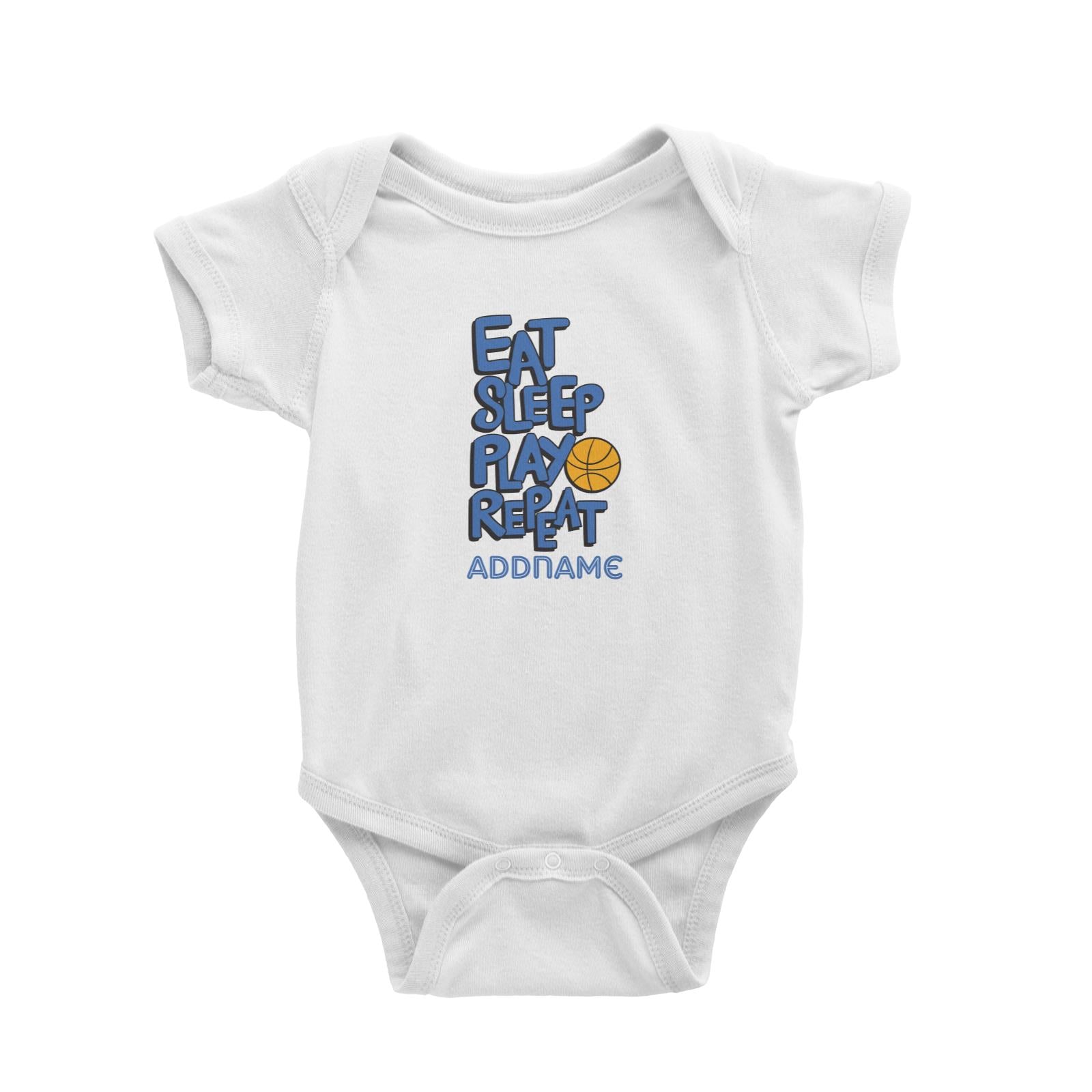 Cool Cute Words Eat Sleep Play Repeat Addname Baby Romper