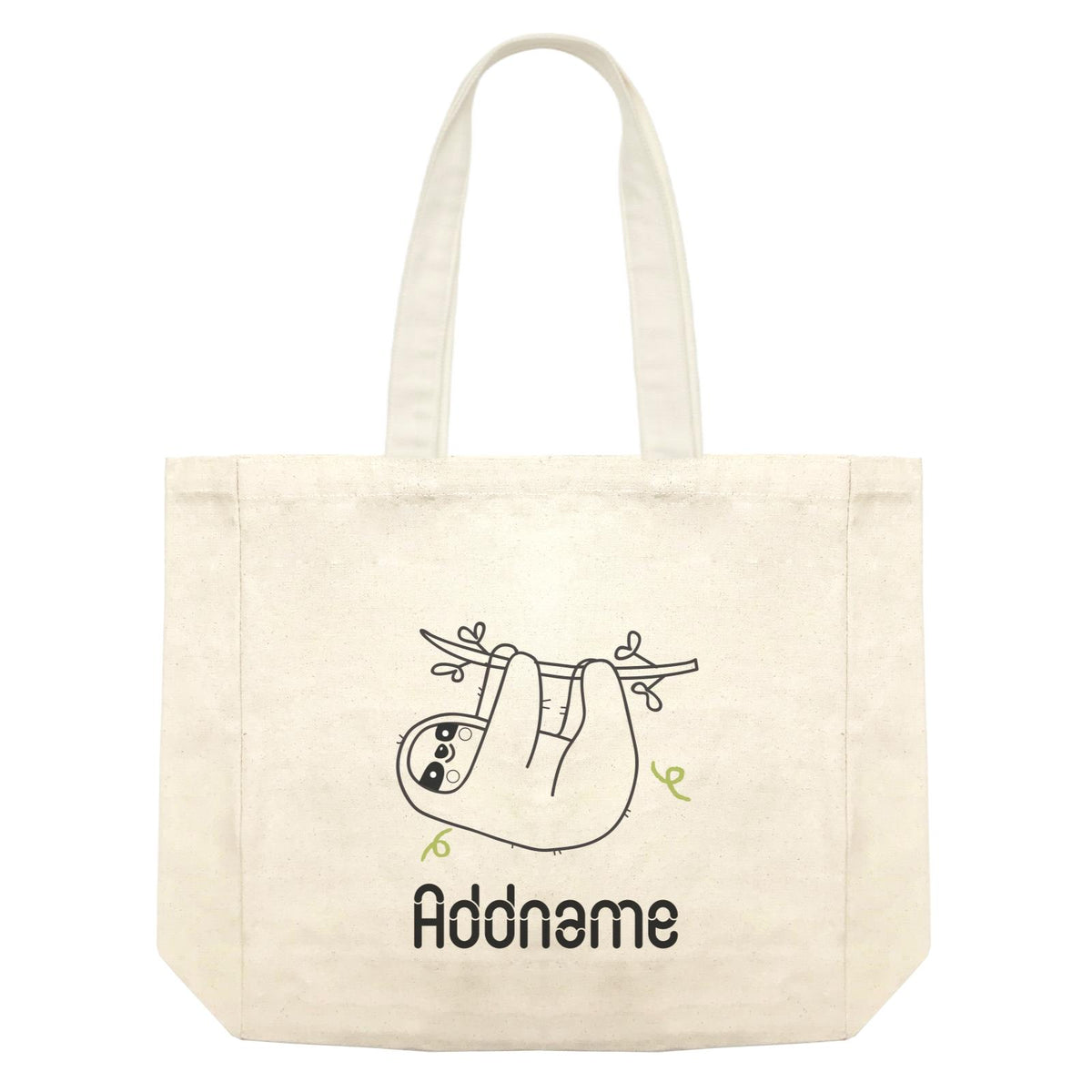 Coloring Outline Cute Hand Drawn Animals Furry Hanging Sloth Addname Shopping Bag