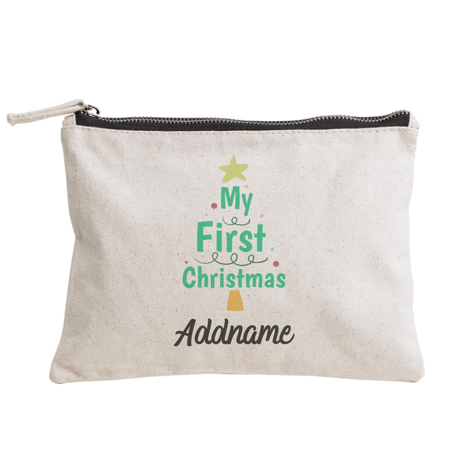 Christmas Series My First Christmas Christmas Tree Typography Zipper Pouch