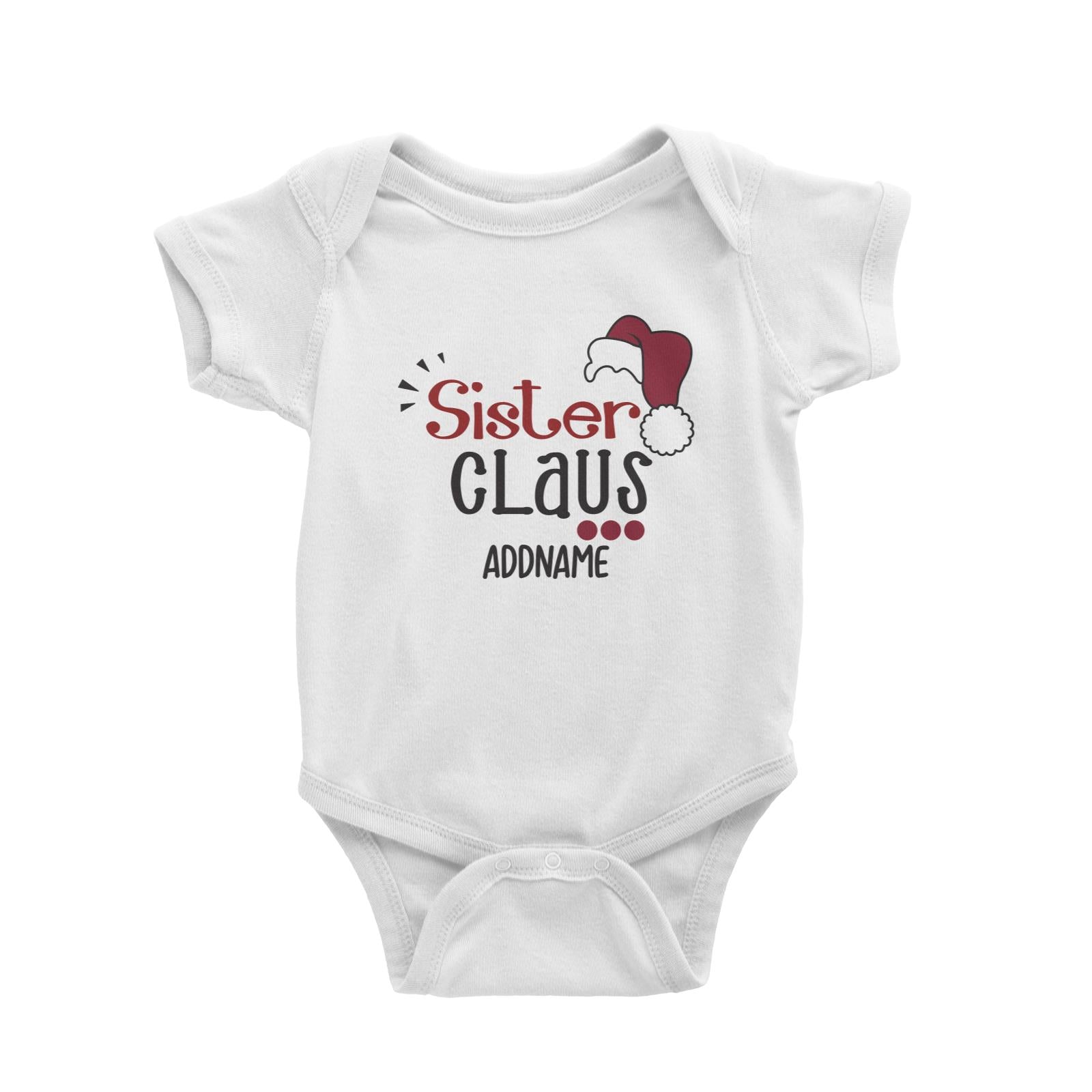 Xmas Sister Claus with Santa Hat Baby Romper
