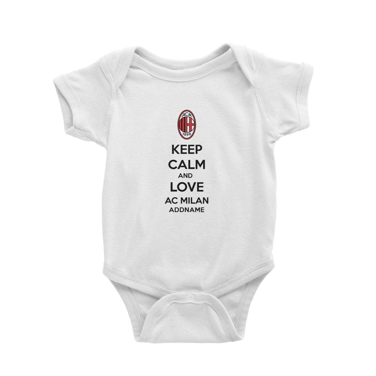 AC Milan Football Keep Calm And Love Serires Addname Baby Romper