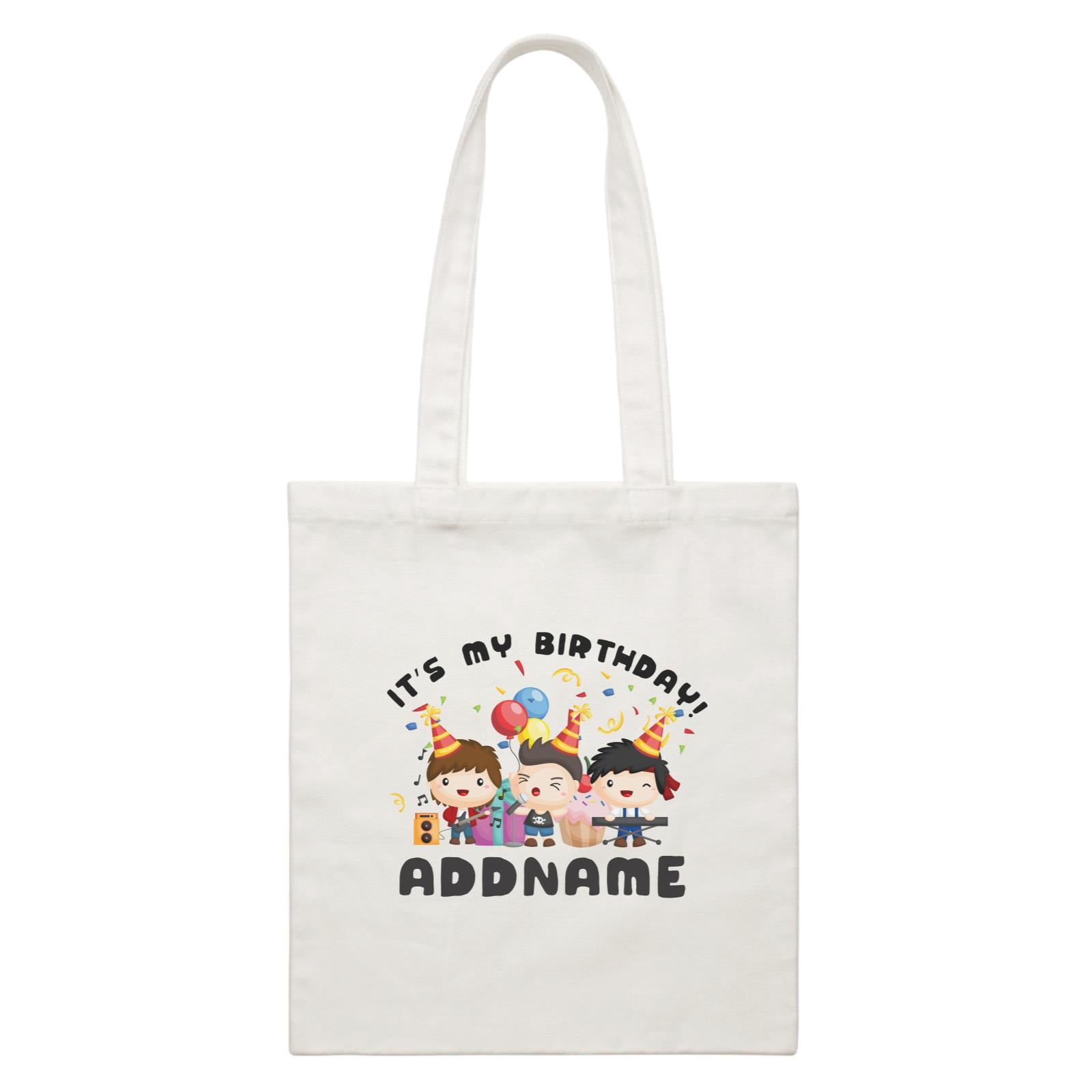 Birthday Music Band Boy Group It's My Bitrhday Addname White Canvas Bag