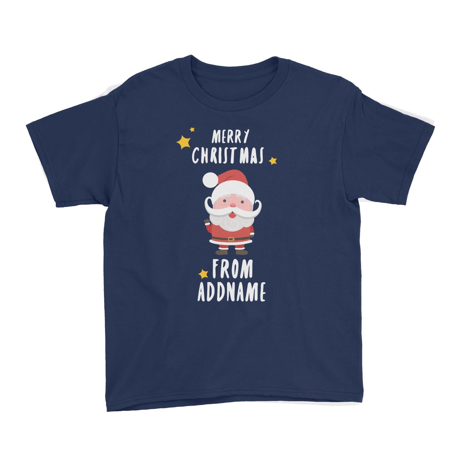 Cute Santa Merry Christmas Greeting Addname Kid's T-Shirt  Personalizable Designs Matching Family