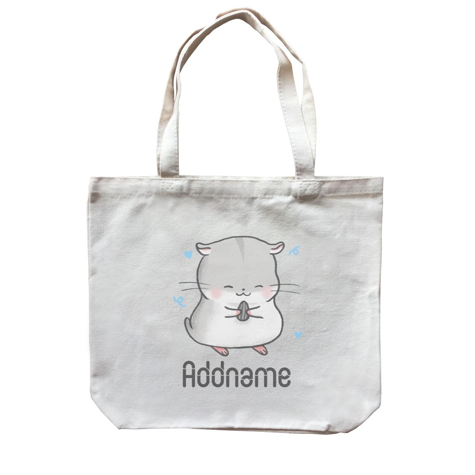 Cute Hand Drawn Style Hamster Addname Canvas Bag