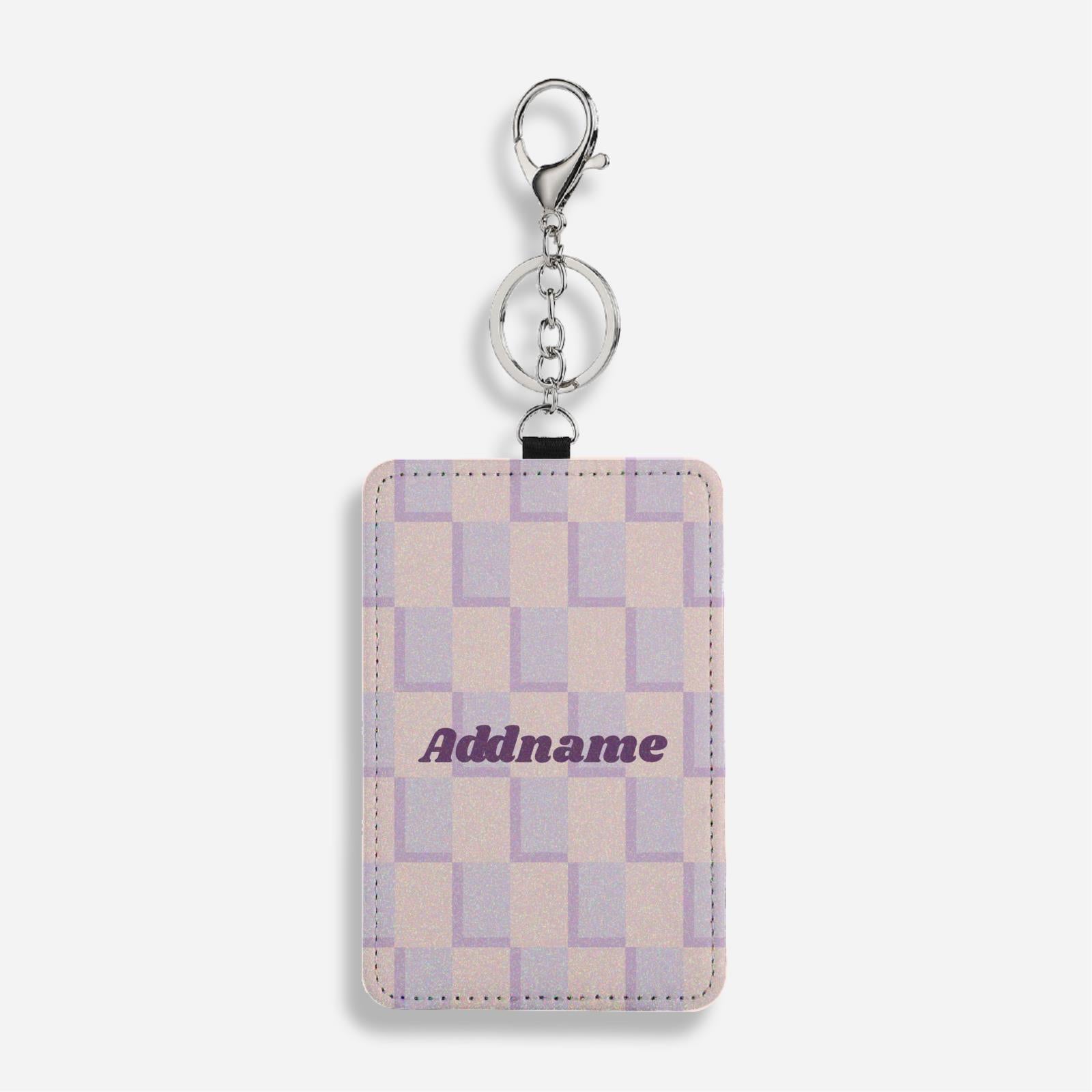 Checkered Series Cardholder Keychain - Purple