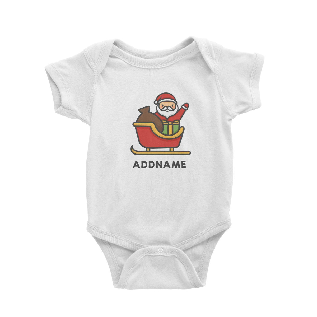Xmas Cute Santa Addname Baby Romper