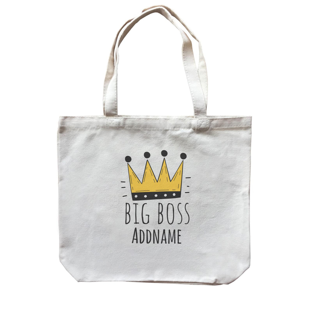 Drawn Crown Big Boss Addname Canvas Bag