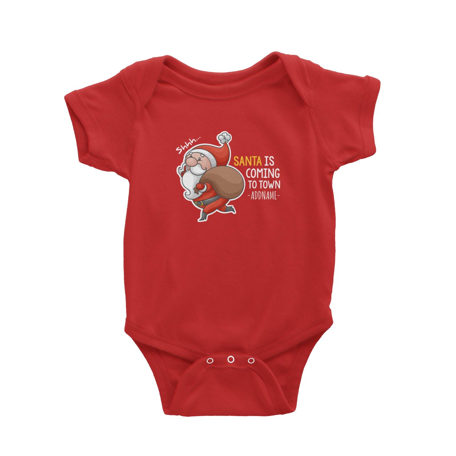 Santa Is Coming To Town Addname Baby Romper Christmas Matching Family Personalizable Designs Cute